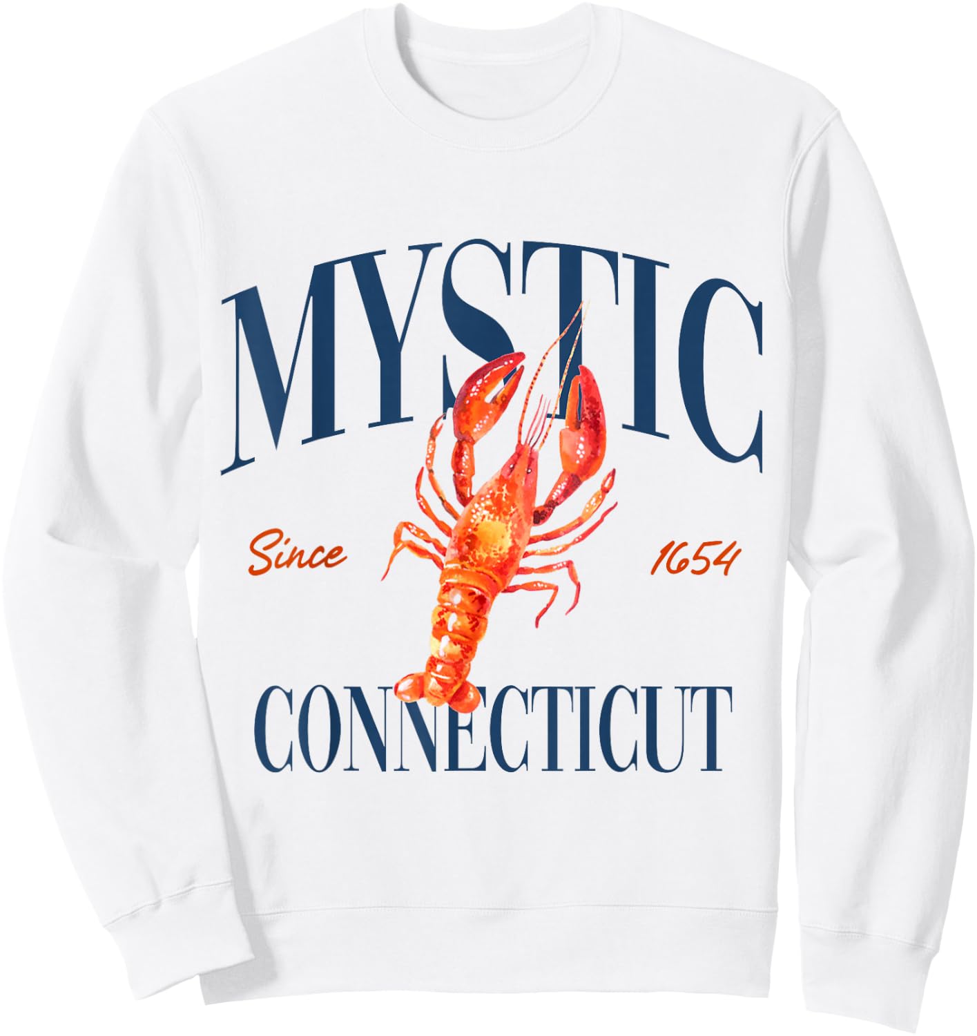 Mystic Connecticut Est. 1654 - Old Money, Retro, Classic Sweatshirt - Sweatshirt | White