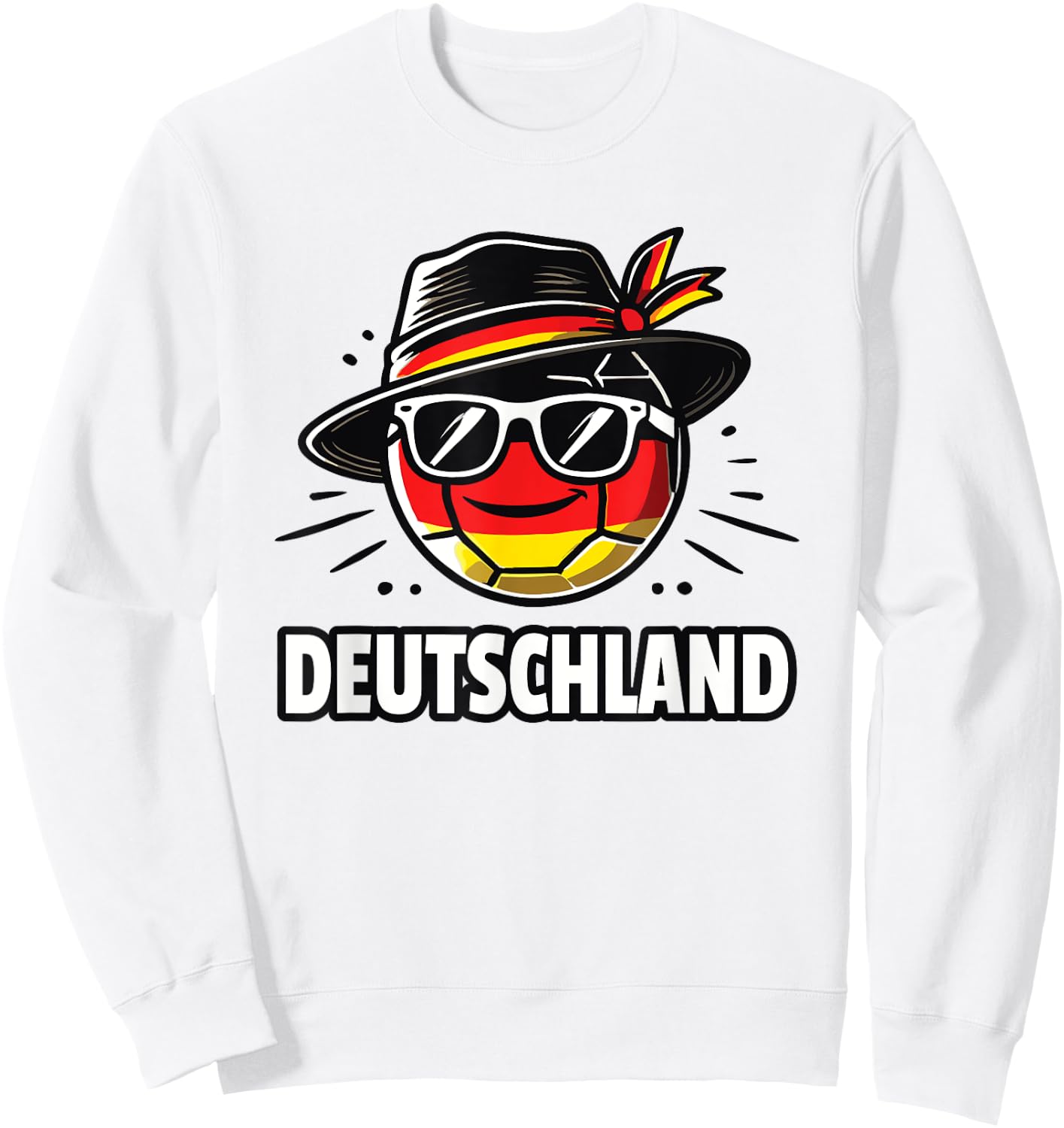 Fußball mit Deutschland Flagge lustiger Ball Fan Sweatshirt - Sweatshirt | White