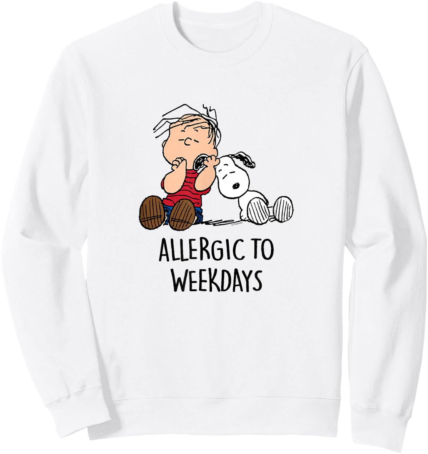 Peanuts - Linus & Snoopy - Allergic to Weekdays Sweatshirt - Sweatshirt | White