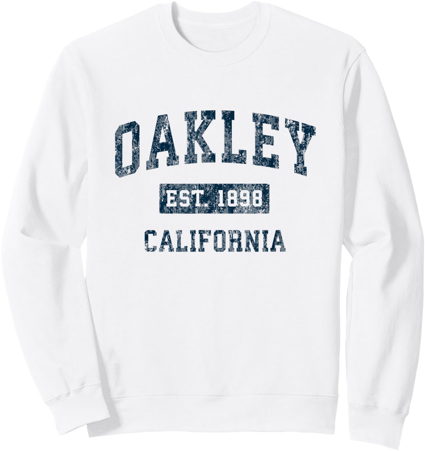 Oakley California CA Vintage Sports Design Marineblau Druck Sweatshirt - Sweatshirt | White