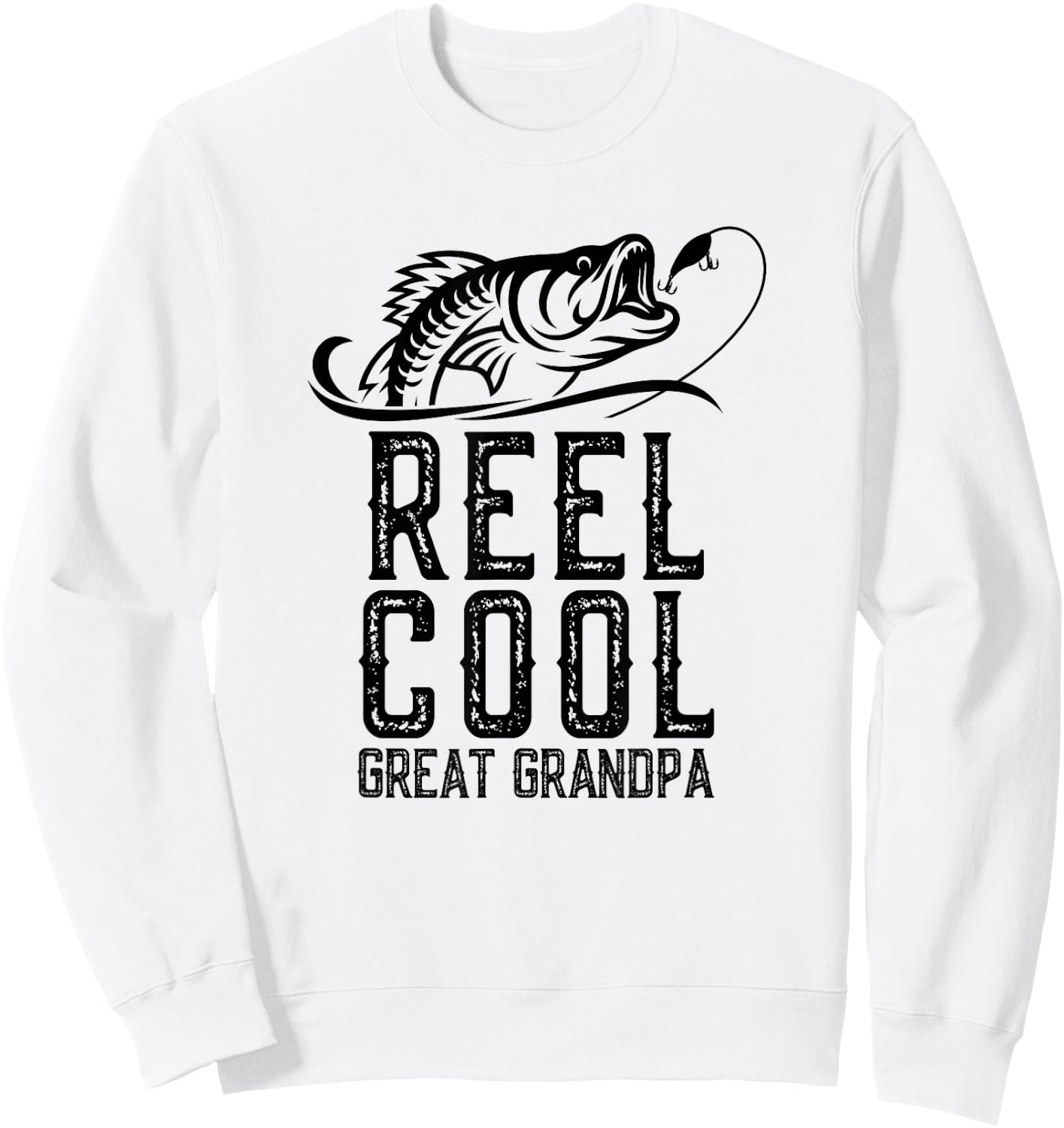 Reel Cool Great Grandpa Fishing Fisherman Funny Retro Sweatshirt - Sweatshirt | White