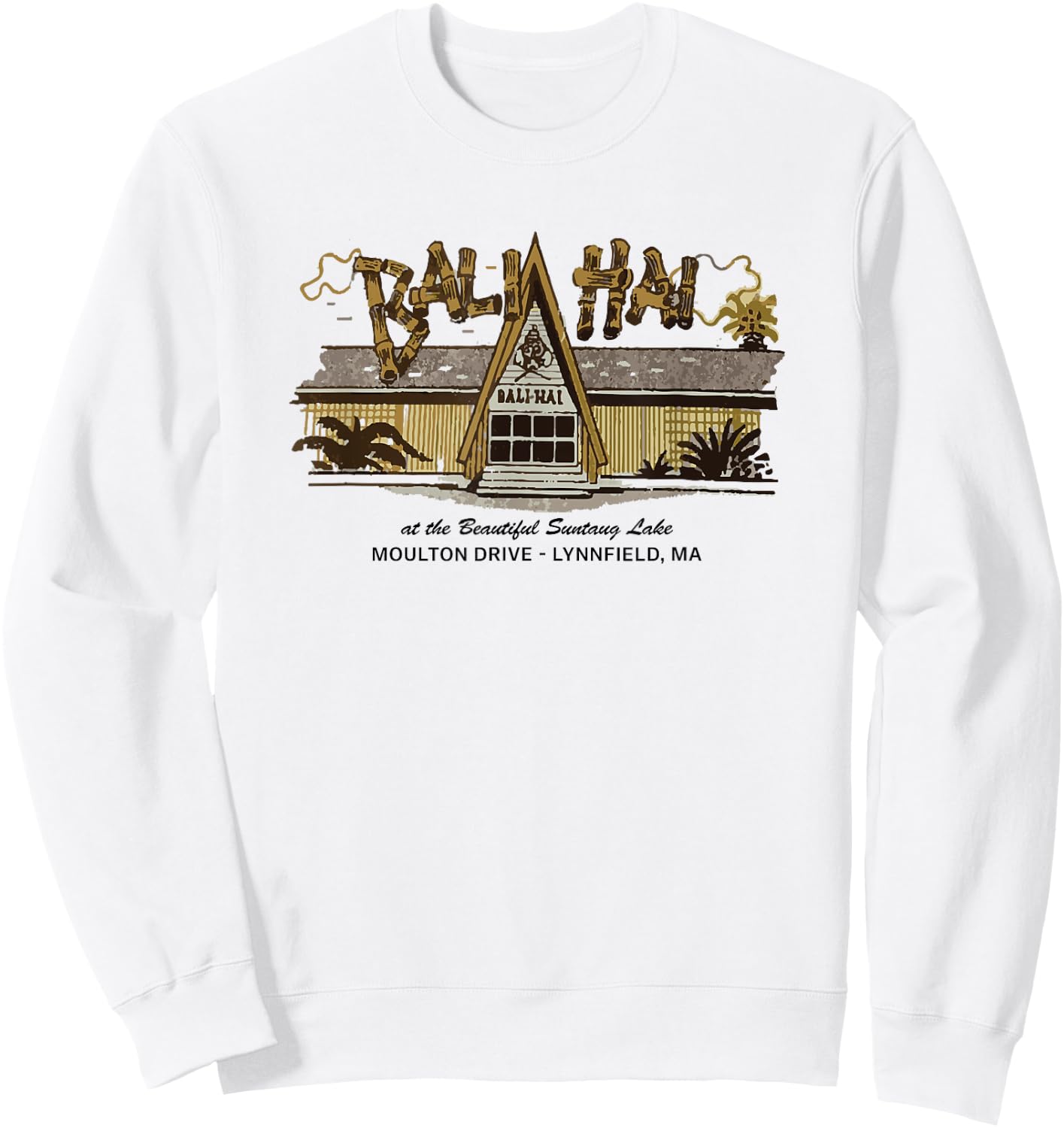 Bali Hai Retro Tiki Lounge Hipster Vintage Men's Graphic Sweatshirt - Sweatshirt | White