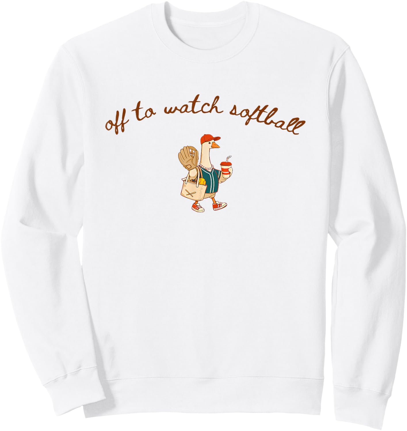 Off to Watch Softball Goose Sweatshirt - Sweatshirt | White