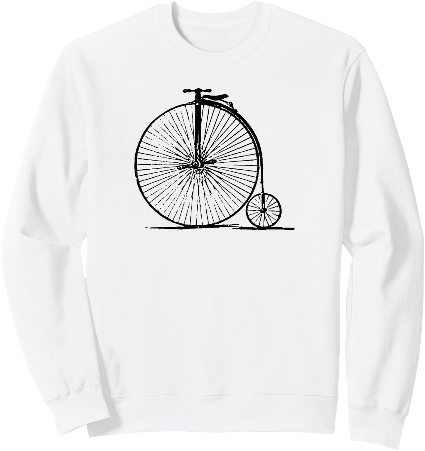 Old School Penny Farthing High Wheel Bike Bicycle Vintage Sweatshirt - Sweatshirt | White
