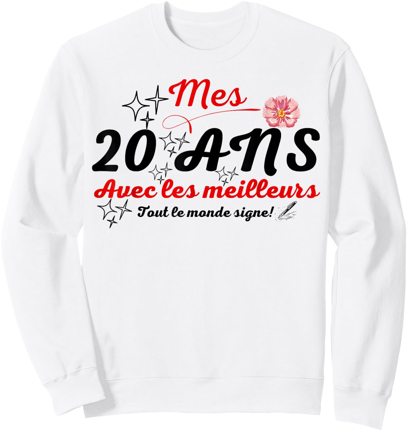 A signer 20 ans anniversaire gift anniv 20 years signature Sweatshirt - Sweatshirt | White