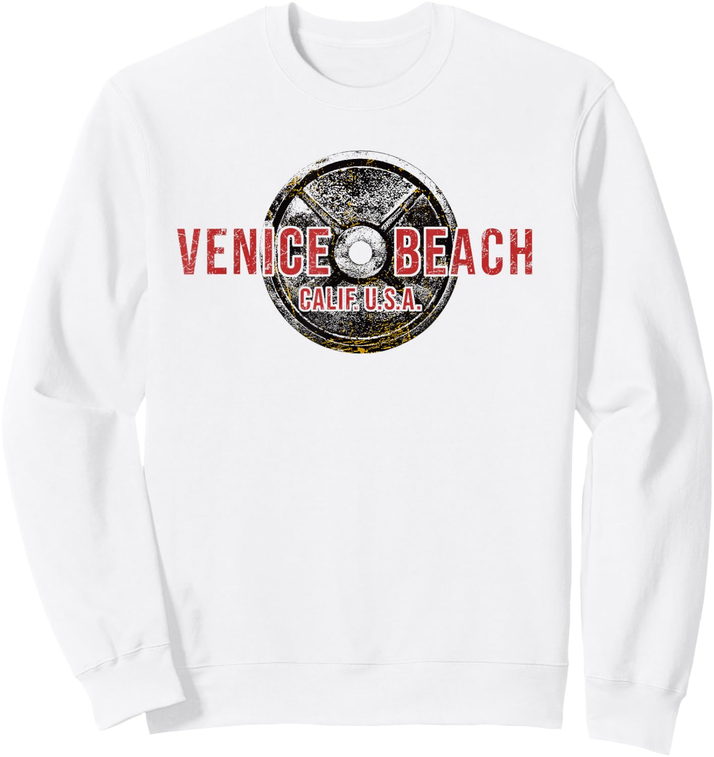 Bodybuilding Venice Beach California Weightlifting Gym Sweatshirt - Sweatshirt | White