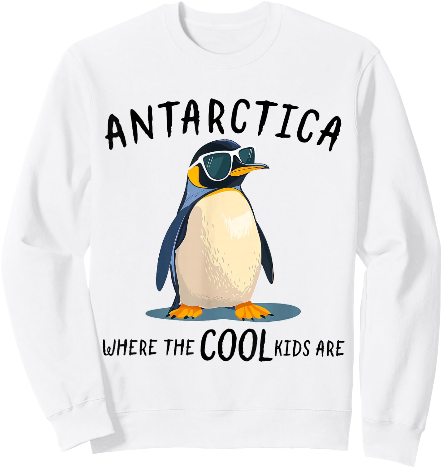 Funny Antarctica Cool Kids Penguin Souvenir Sweatshirt - Sweatshirt | White