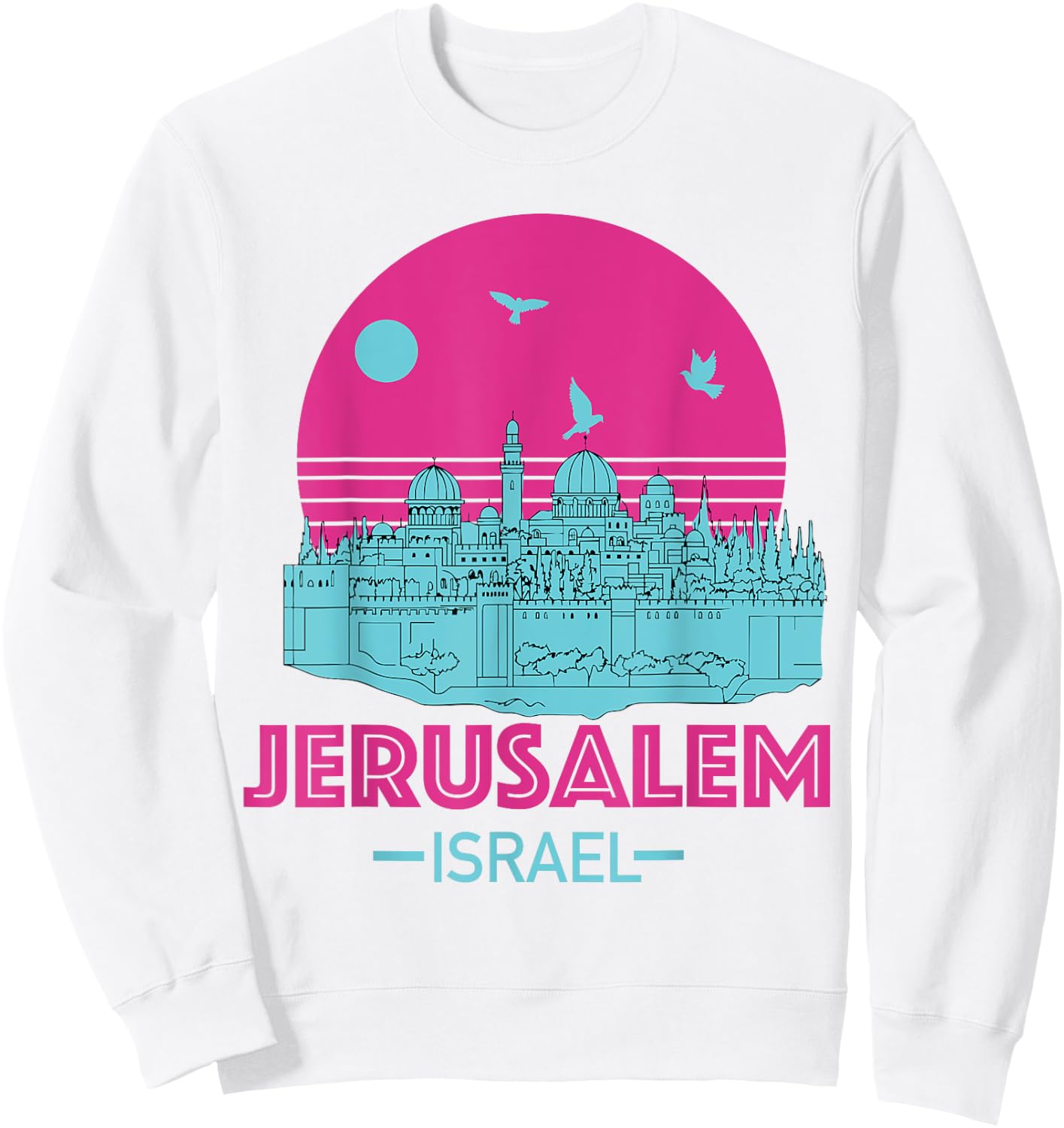 Souvenir de Jérusalem Israël Skyline Juive Israélienne Femmes Hommes Sweatshirt - Sweatshirt | White