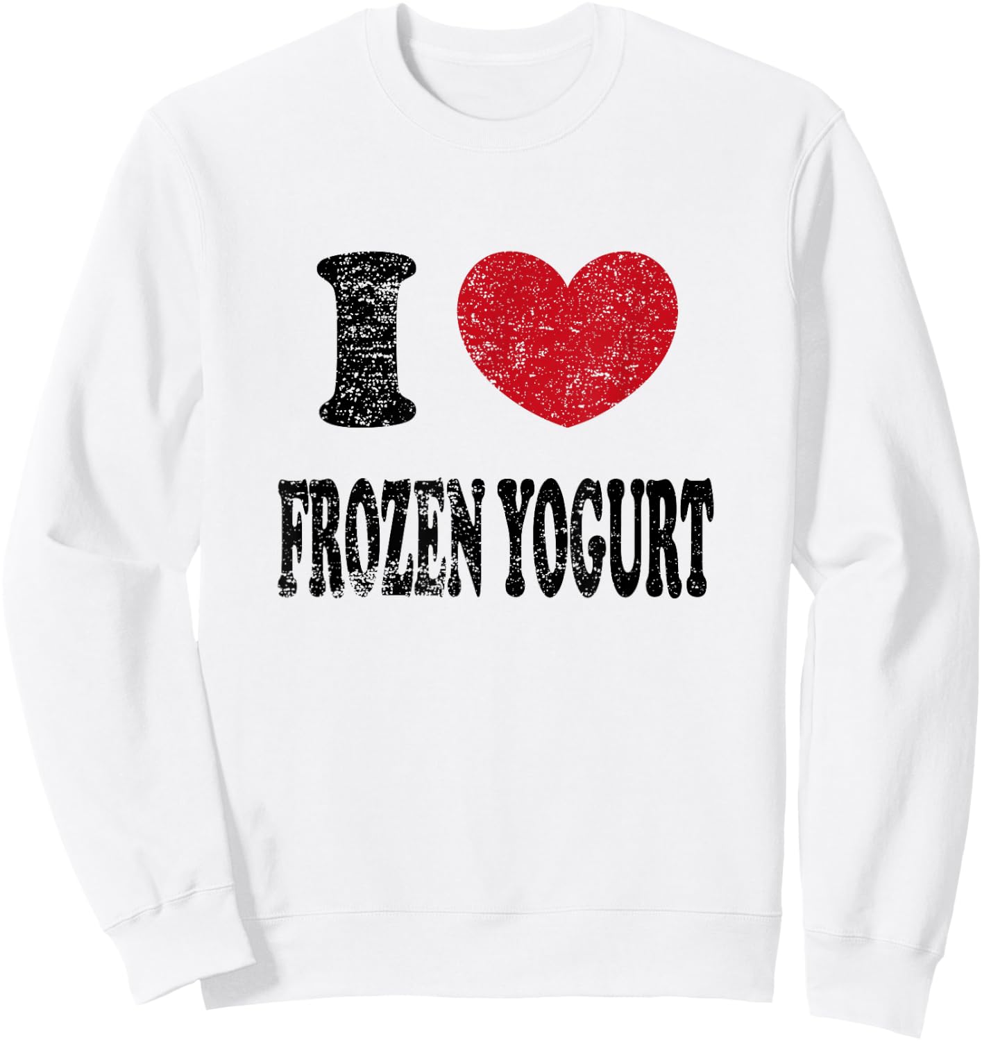 Vintage I Love Frozen Yogurt Sweatshirt - Sweatshirt | White