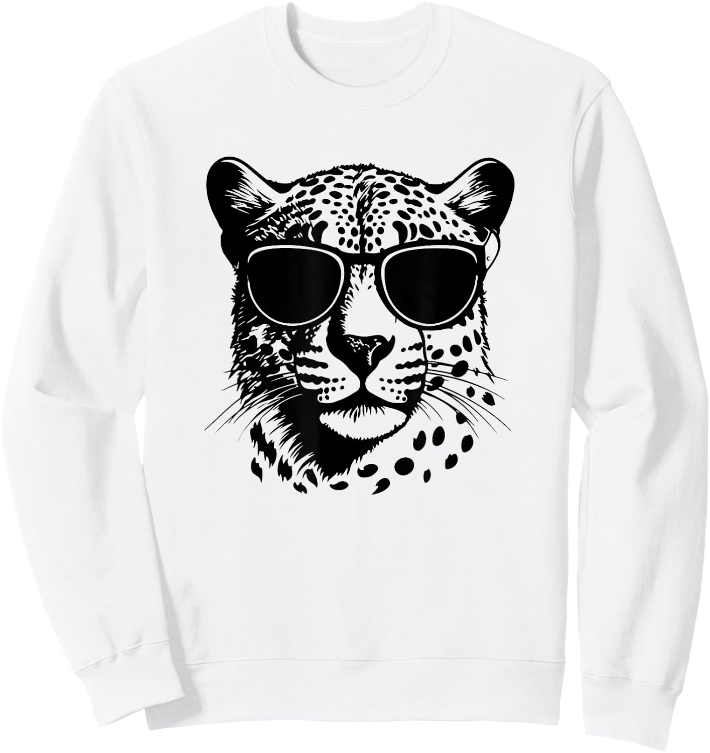 Funny Sunglasses Savanah Cheetah Lover Sweatshirt - Sweatshirt | White