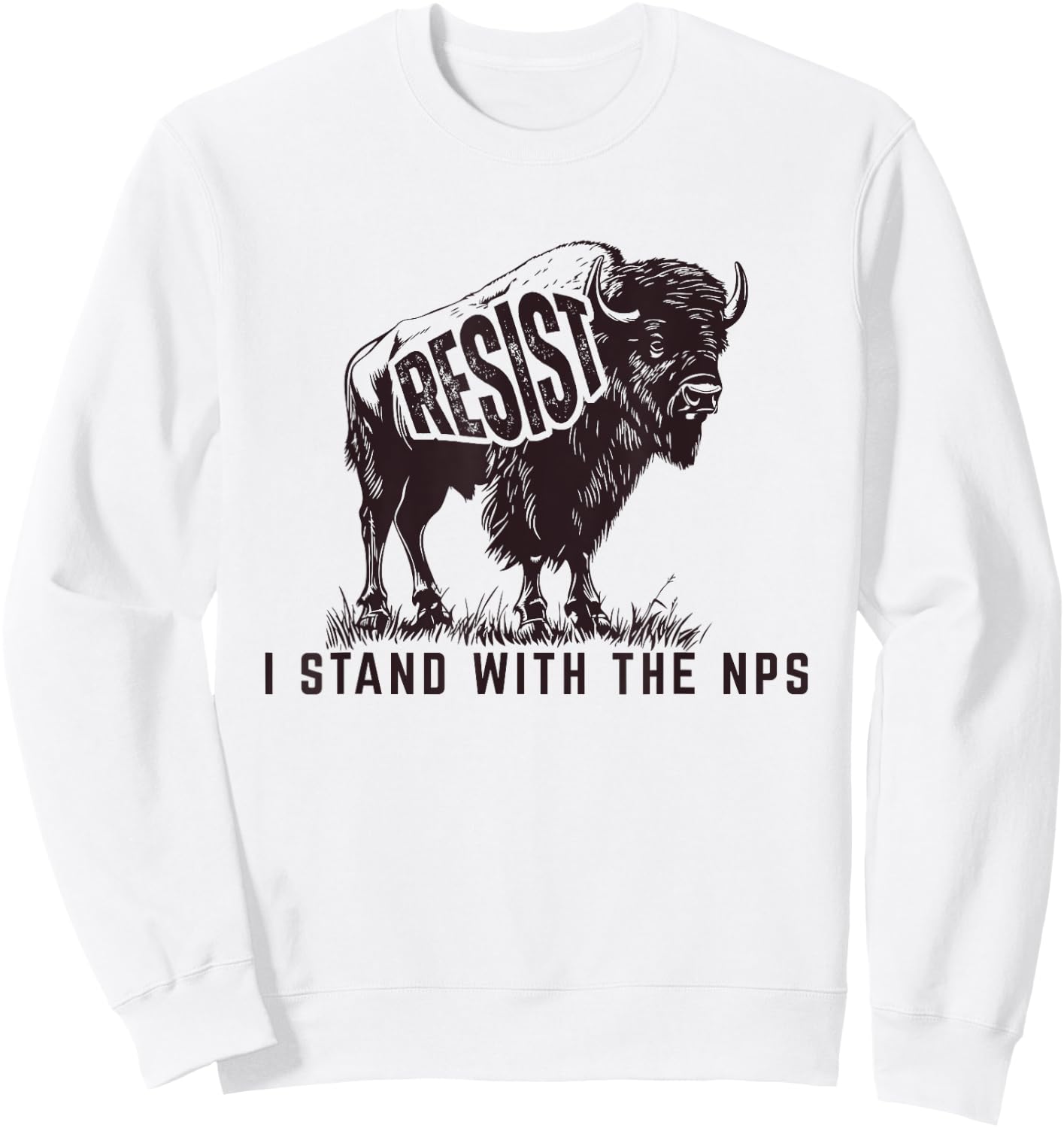 Resist, I Stand With The NPS National Park Support Sweatshirt - Sweatshirt | White