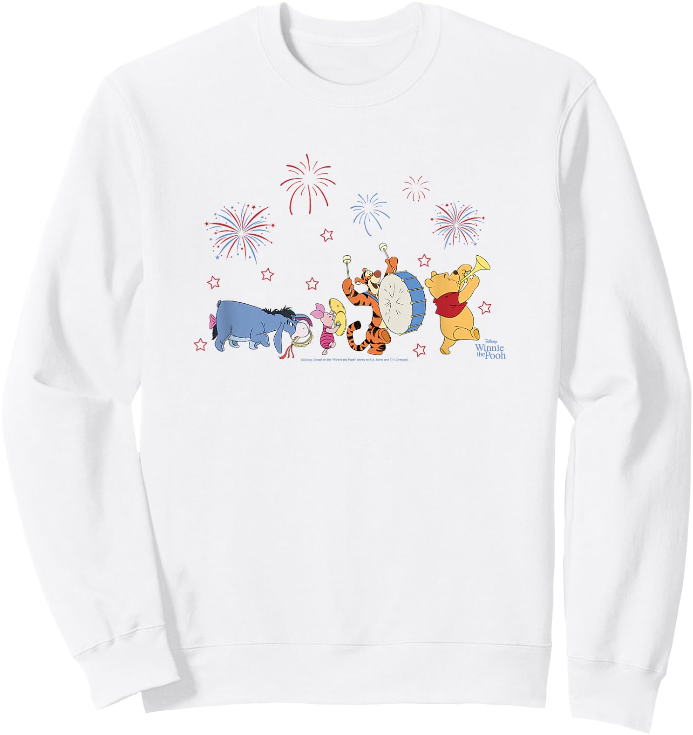Disney Winnie The Pooh Fireworks 4th of July Parade Sweatshirt - Sweatshirt | White