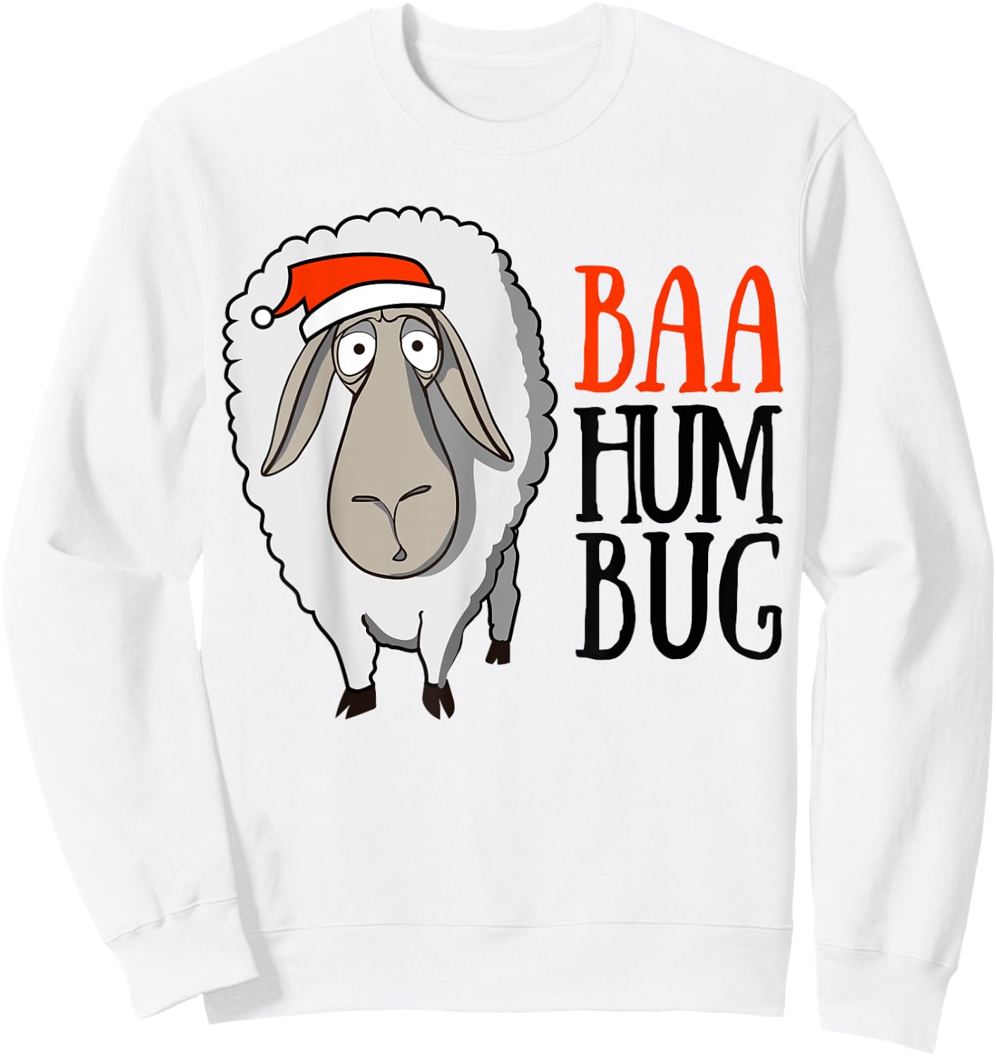 Funny Bah Humbug Sheep Christmas Gift Baa Humbug Sweatshirt - Sweatshirt | White