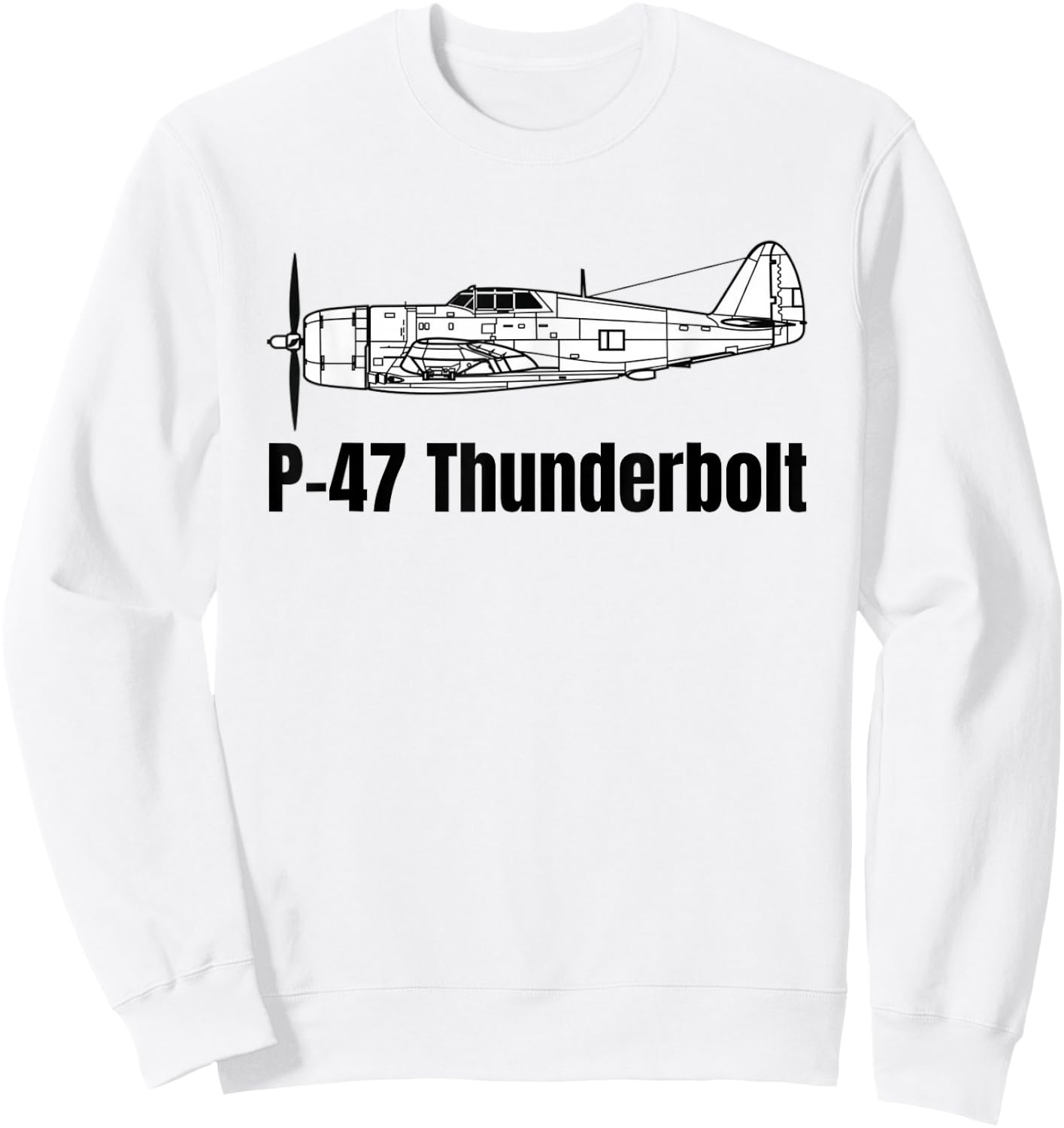 P-47 Thunderbolt Military Vintage Aircraft WWII / WW2 Sweatshirt - Sweatshirt | White