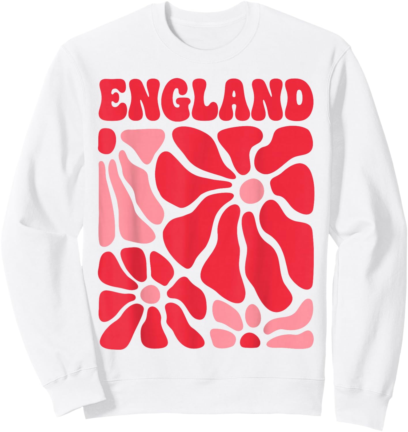 England Floral Boho Flowers Cute Retro Groovy English Girl Sweatshirt - Sweatshirt | White