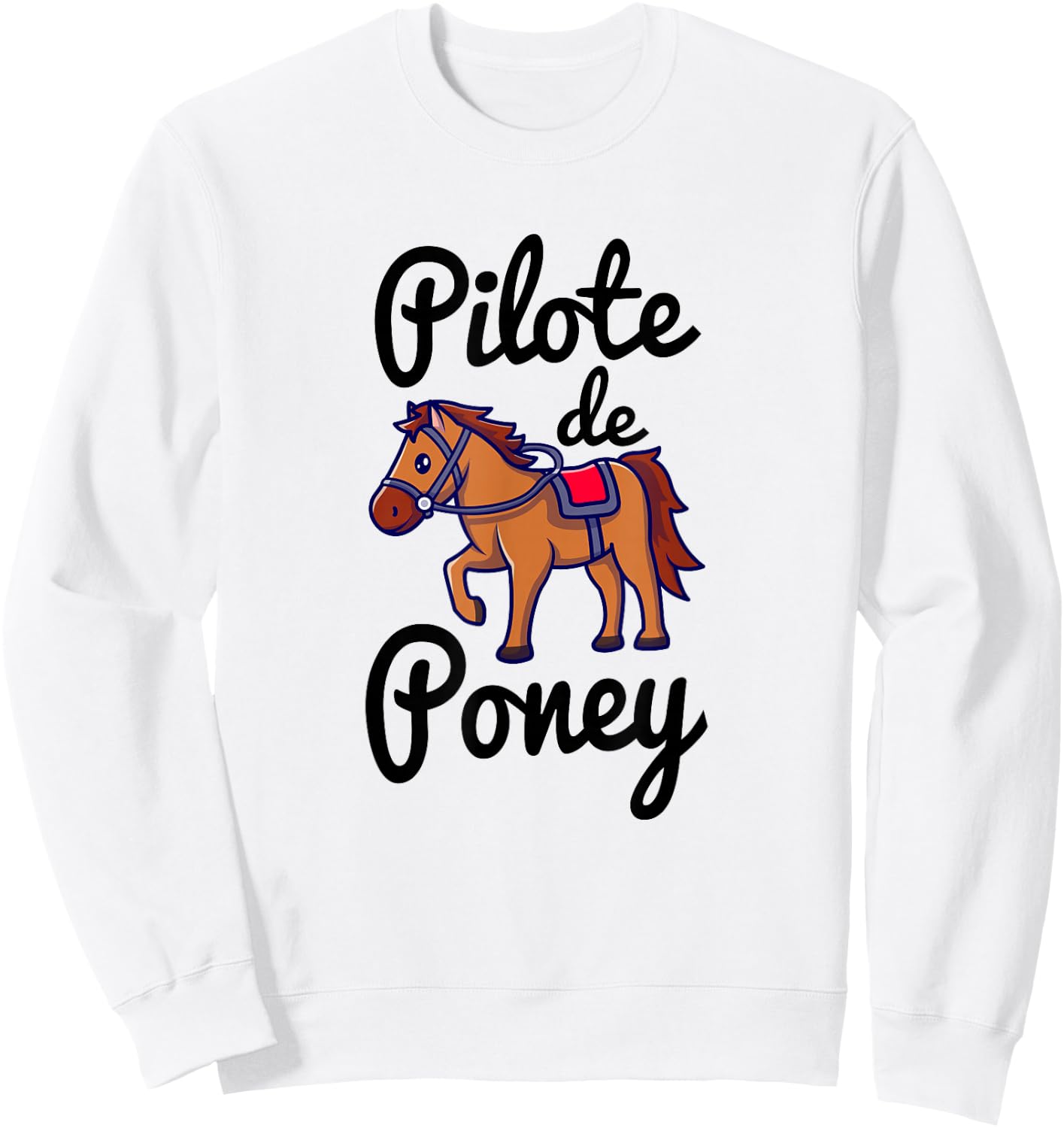 Pony Pilot T Shirt Riding Horse Sweatshirt - Sweatshirt | White