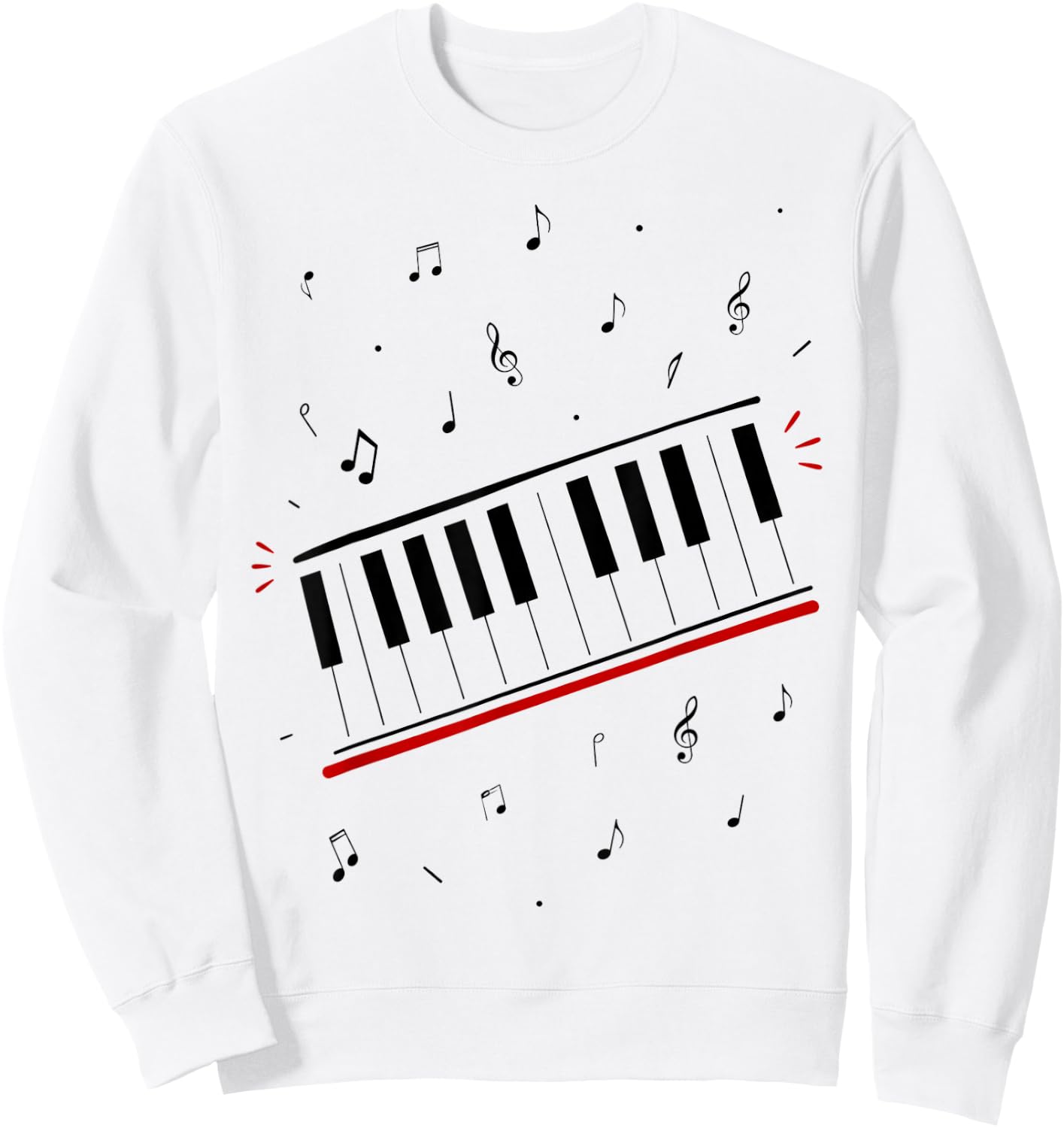 Piano Beat Keyboard Musiknoten Pianist Musikinstrument Sweatshirt - Sweatshirt | White
