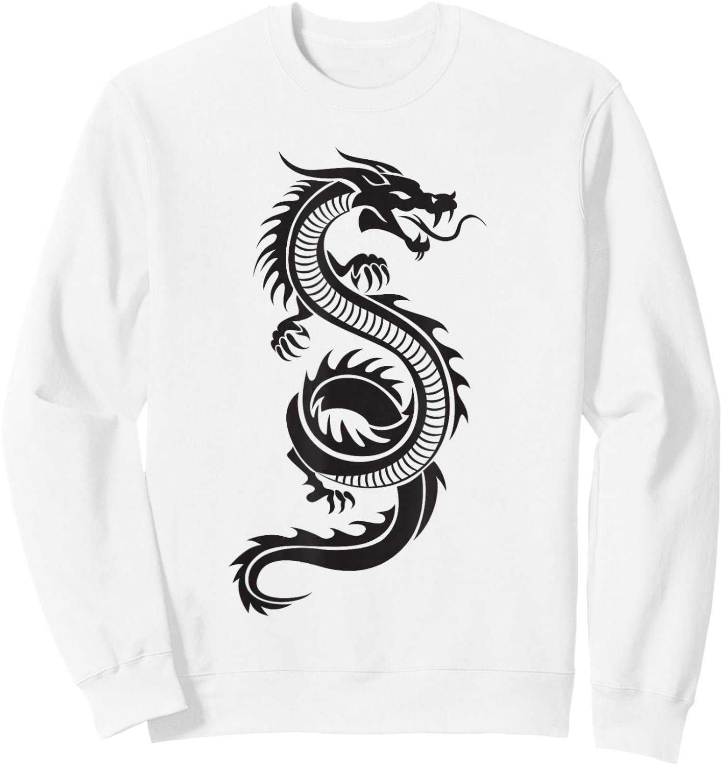 Martial Arts Red Chinese Firedrake Dragon Print Art Sweatshirt - Sweatshirt | White