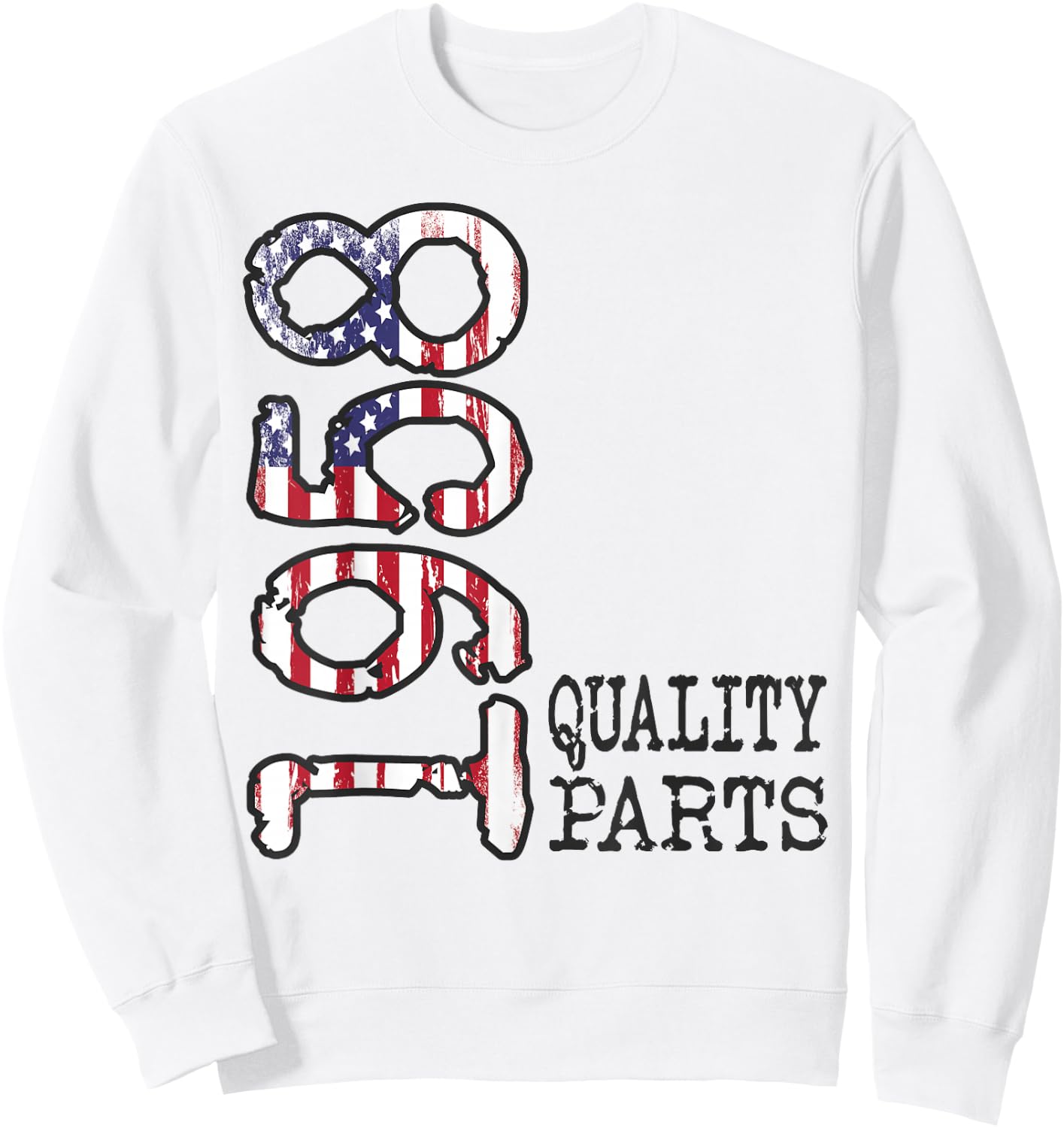 1958 Quality Parts, Bold Vintage Flag 1958 Birthday Gift Sweatshirt - Sweatshirt | White