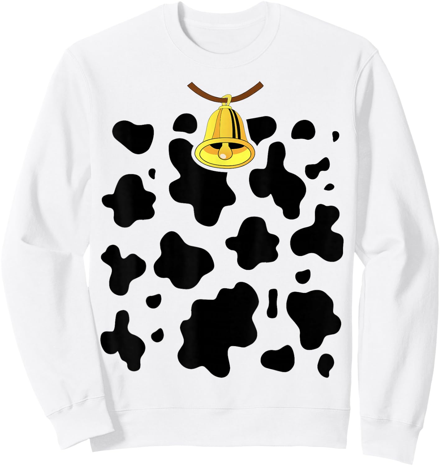 Funny Cow Costume Easy Calf DIY Halloween Cow Print Animals Sweatshirt - Sweatshirt | White