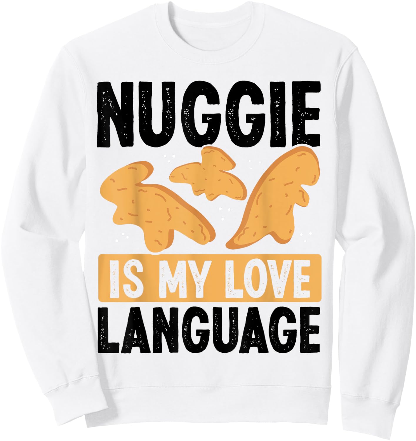 Dino Nuggets Dino Nugget Lover Keychain Chicken Nugget Sweatshirt - Sweatshirt | White