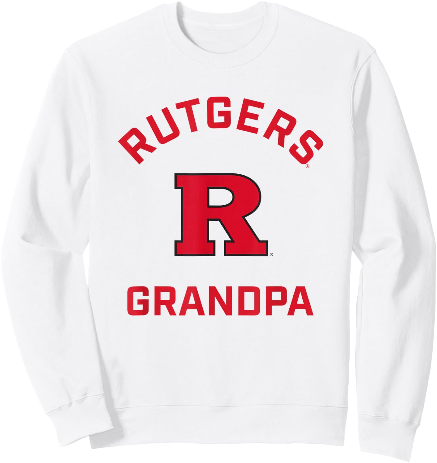 Rutgers University Scarlet Knights Arched Grandpa Sweatshirt - Sweatshirt | White