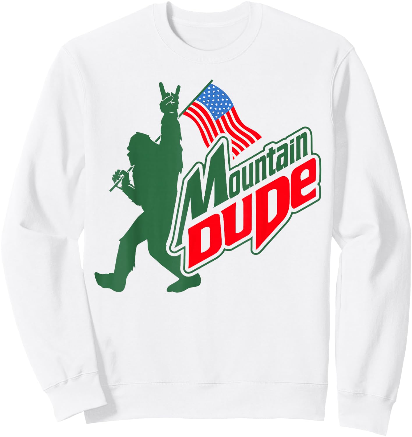 Mountain Dude Funny Bigfoot Sasquatch Hiking Gifts Men Women Sweatshirt - Sweatshirt | White