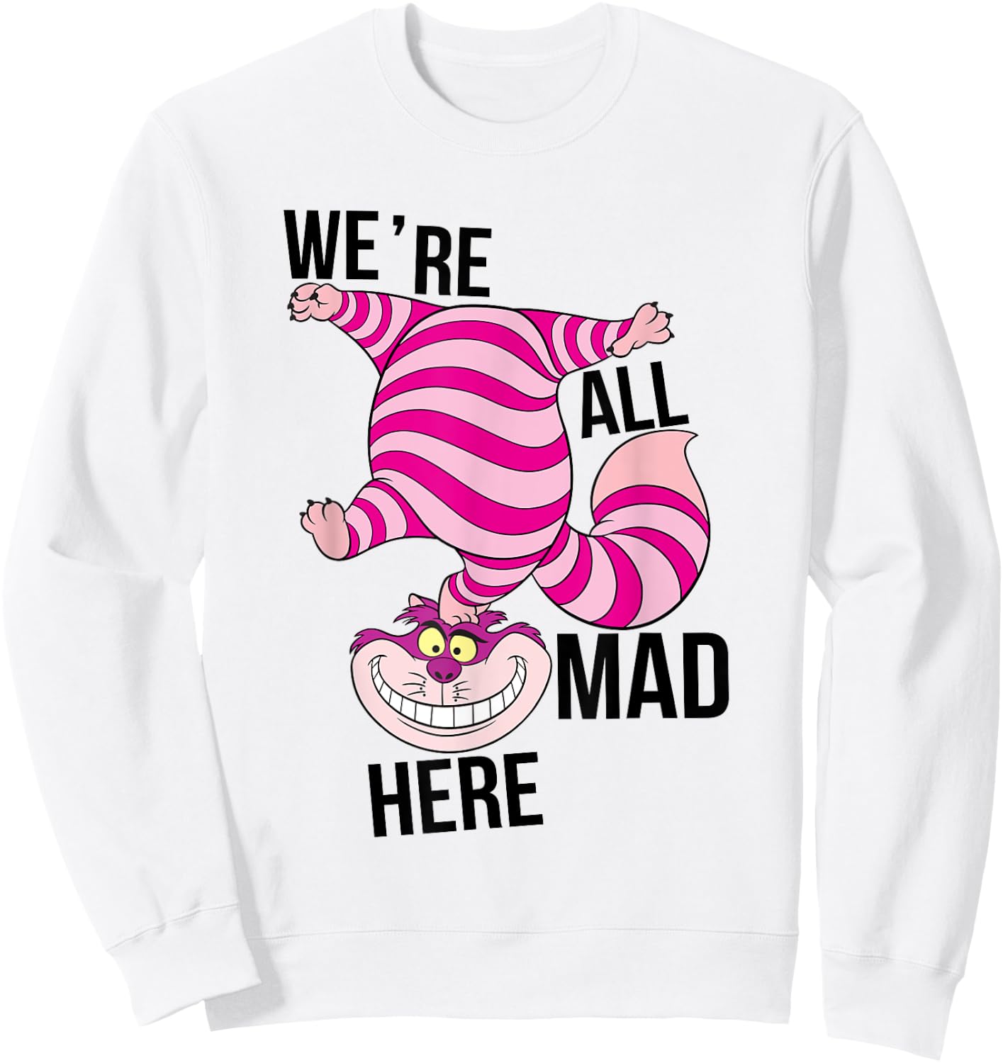 Alice In Wonderland All Mad Here Sweatshirt - Sweatshirt | White