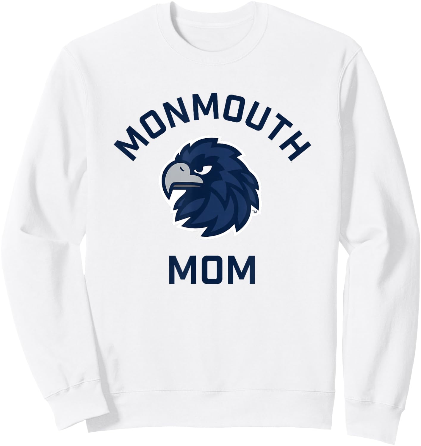 Monmouth University Hawks Arched Mom Sweatshirt - Sweatshirt | White