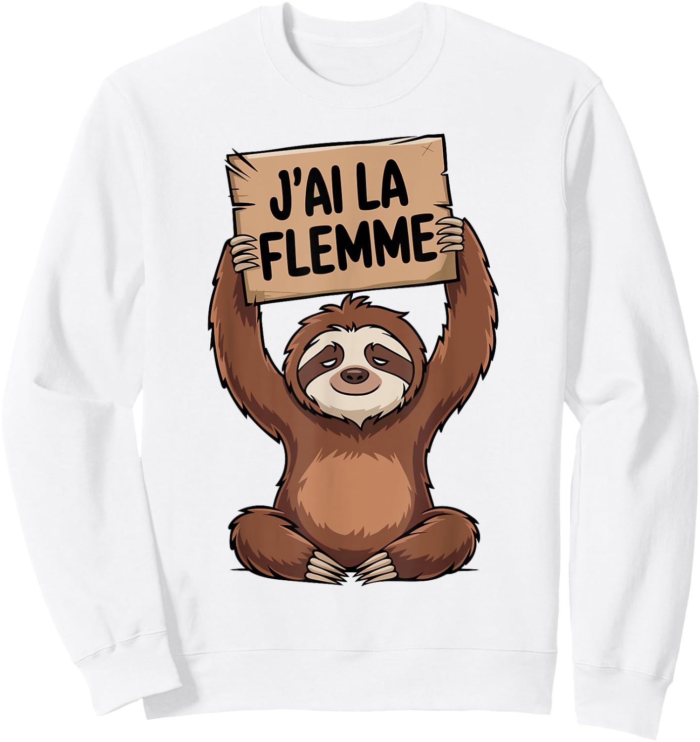 Lazy Funny Lazy Sleep I Have the Flemme , white, S Sweatshirt - Sweatshirt | White