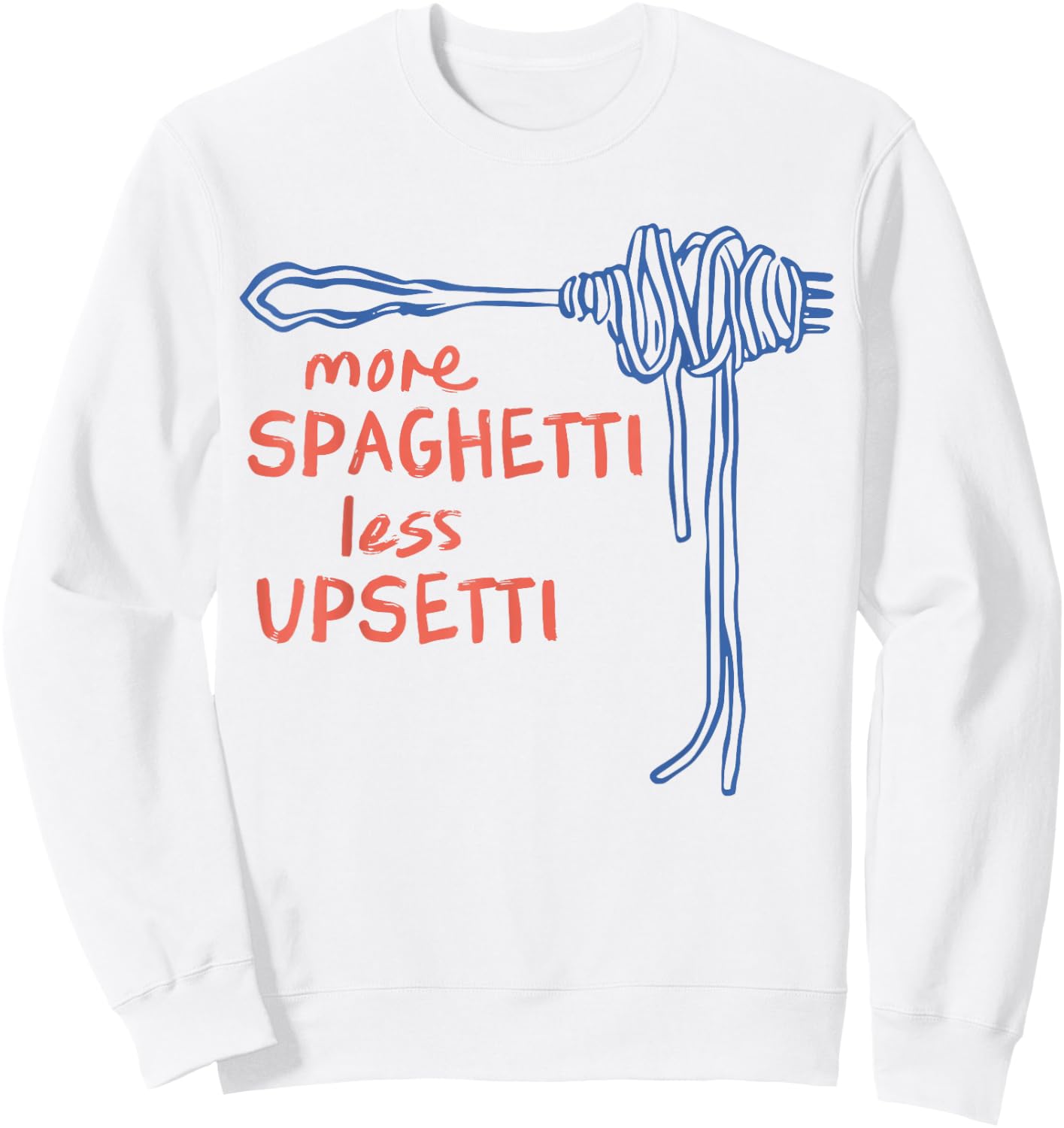 Spaghetti Graphic Funny Food Humour , White Sweatshirt - Sweatshirt | White