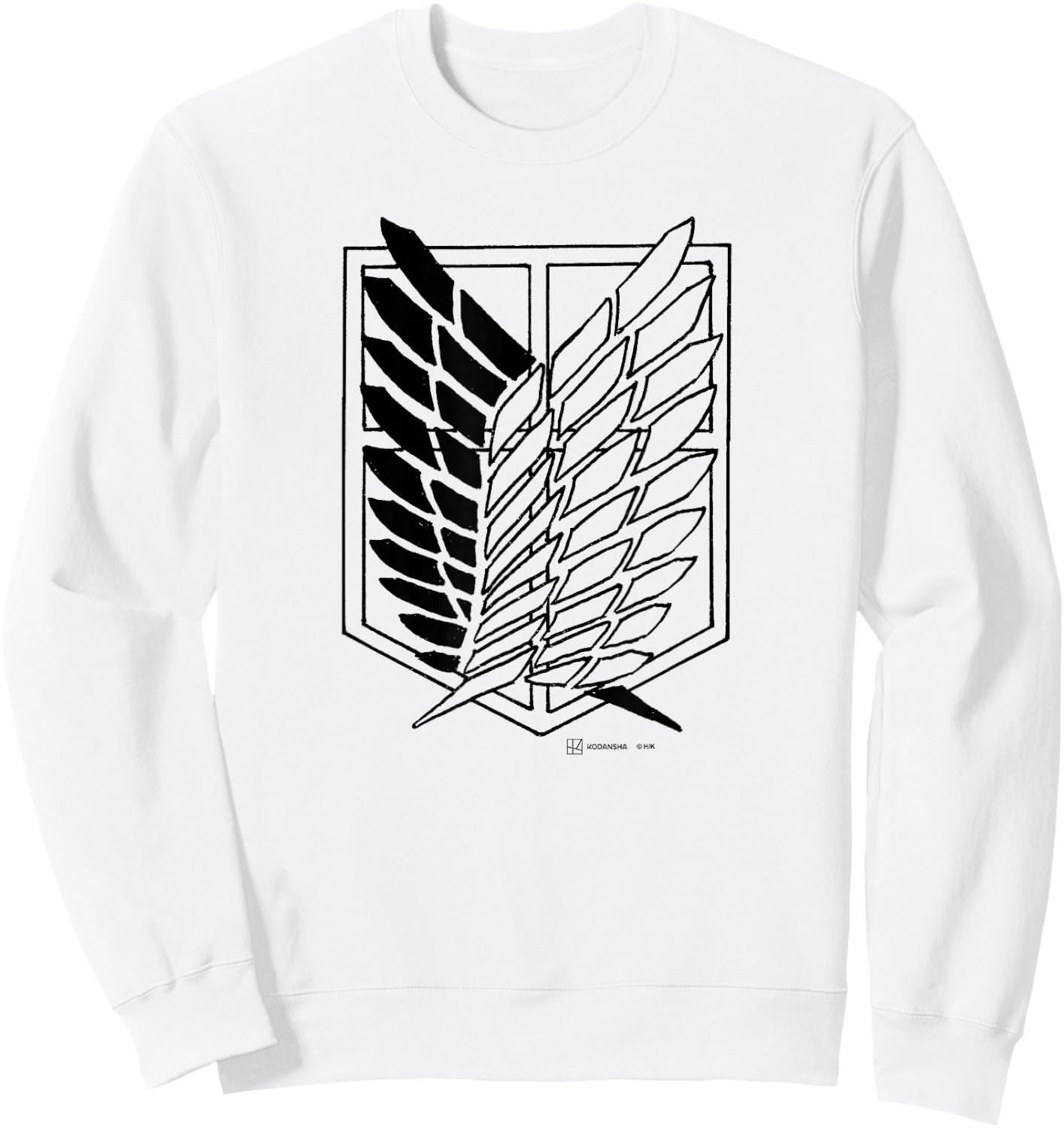 Attack on Titan Scout Regiment Survey Corps Logo , White Sweatshirt - Sweatshirt | White