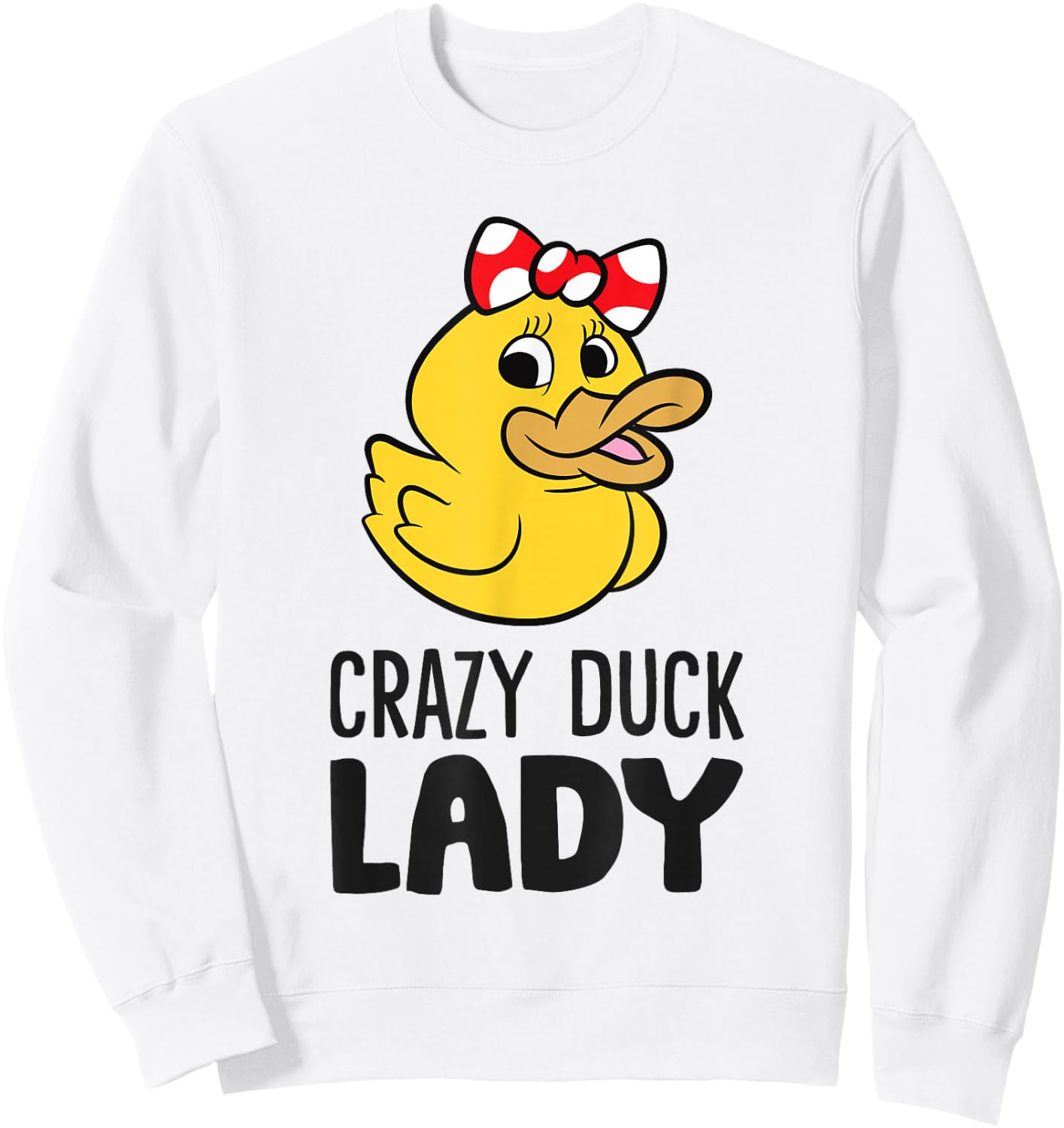 Rubber Duck Women Girl Crazy Duck Lady Sweatshirt - Sweatshirt | White