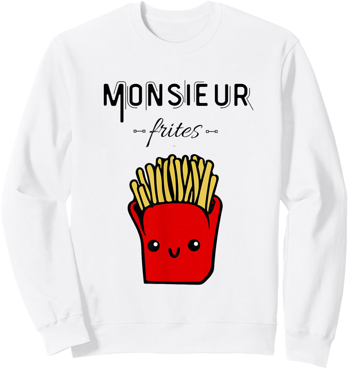 Funny Mr Fries Gift Potato Fast Food Humour , grey, S Sweatshirt - Sweatshirt | White