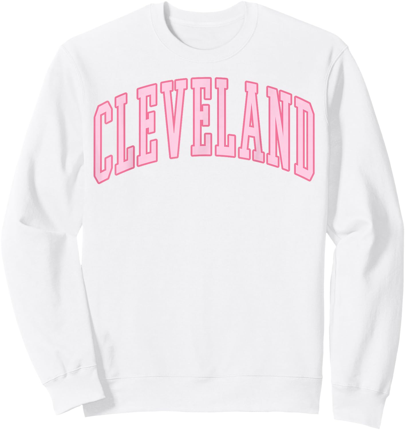 Cleveland Vintage Preppy Varsity Pink Sports Sweatshirt - Sweatshirt | White