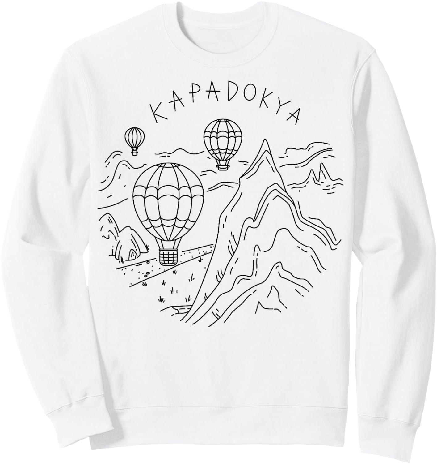 Travel Europe Asia Cappadocia Turkey Turkish Beach Vacation Sweatshirt - Sweatshirt | White