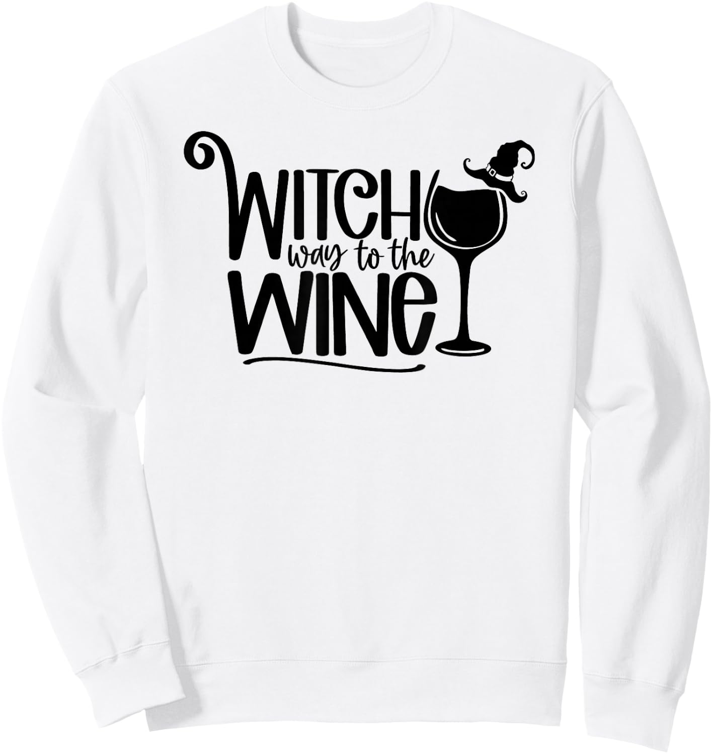 Witch Way To The Wine Halloween Sweatshirt - Sweatshirt | White