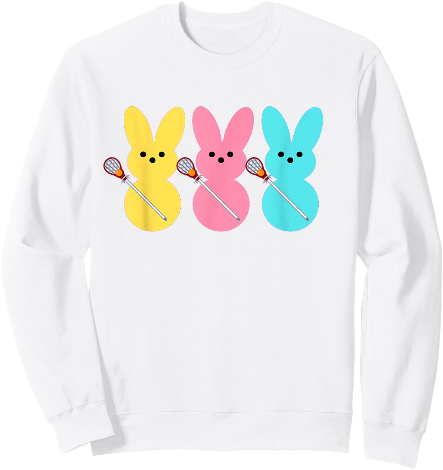 Cute Lacrosse Player Bunny Kids Boys Easter Lacrosse Sweatshirt - Sweatshirt | White
