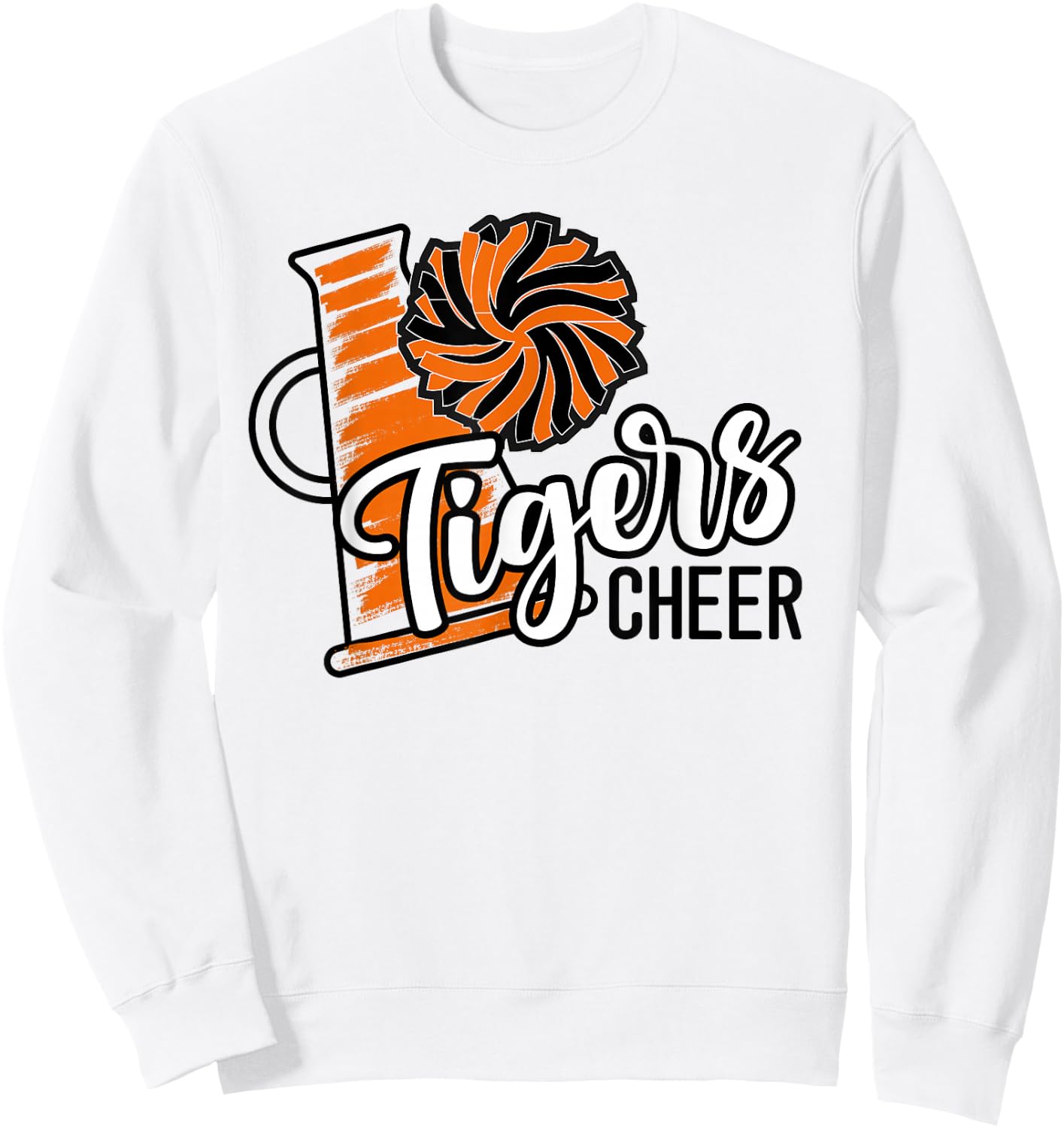 Tigers Cheer Orange Black cheerleading school spirit girls Sweatshirt - Sweatshirt | White