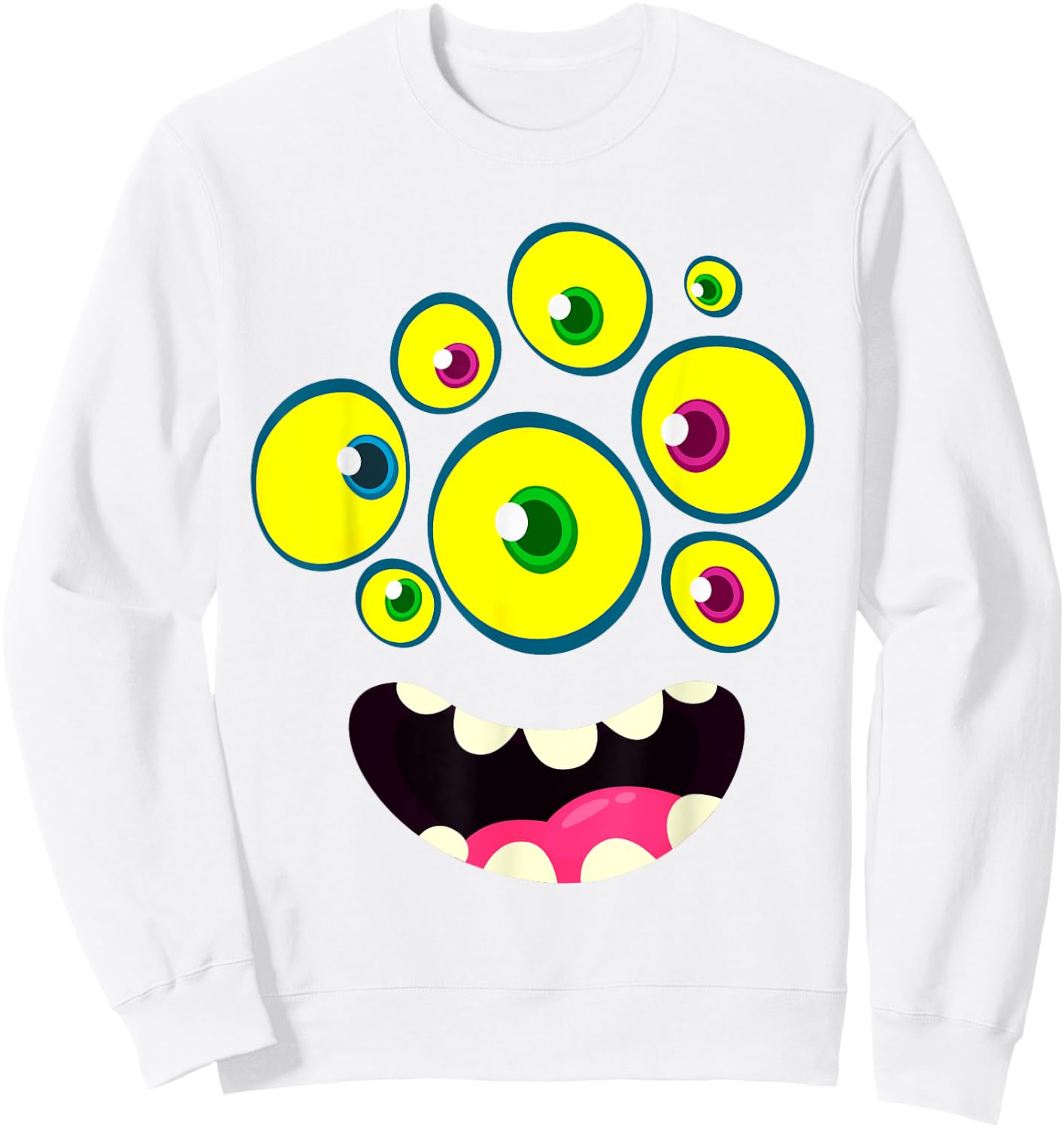 Cute Monster Face Halloween Group Costume Kids Boys Sweatshirt - Sweatshirt | White