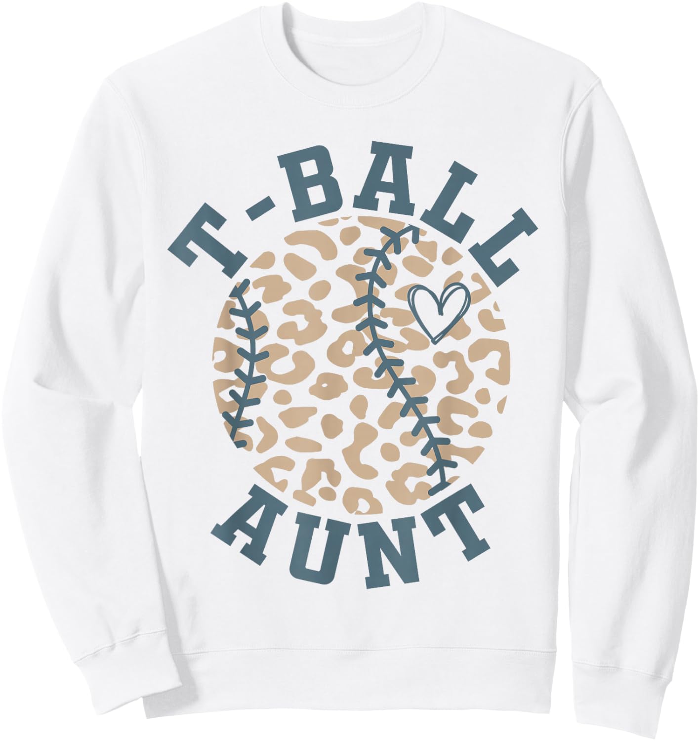 T Ball Aunt Leopard Ball Aunt Ball Season Sweatshirt - Sweatshirt | White