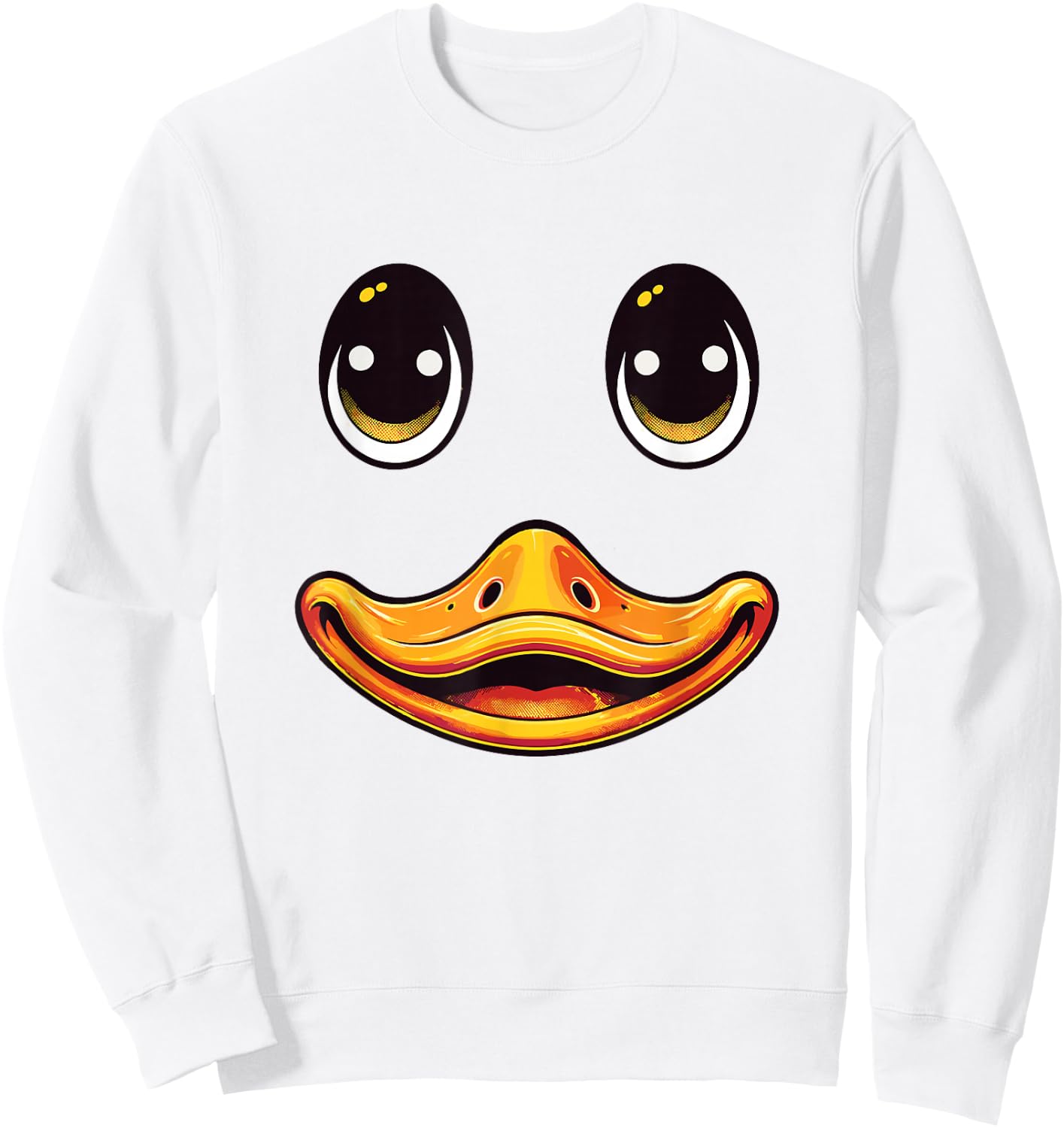 Duck Costume Face Cute Birthday Funny Duck Sweatshirt - Sweatshirt | White