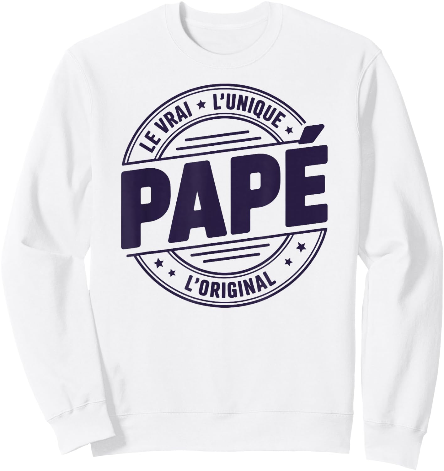 Papé Vrai Unique Original Fete des Peres Motif Papé Sweatshirt - Sweatshirt | White