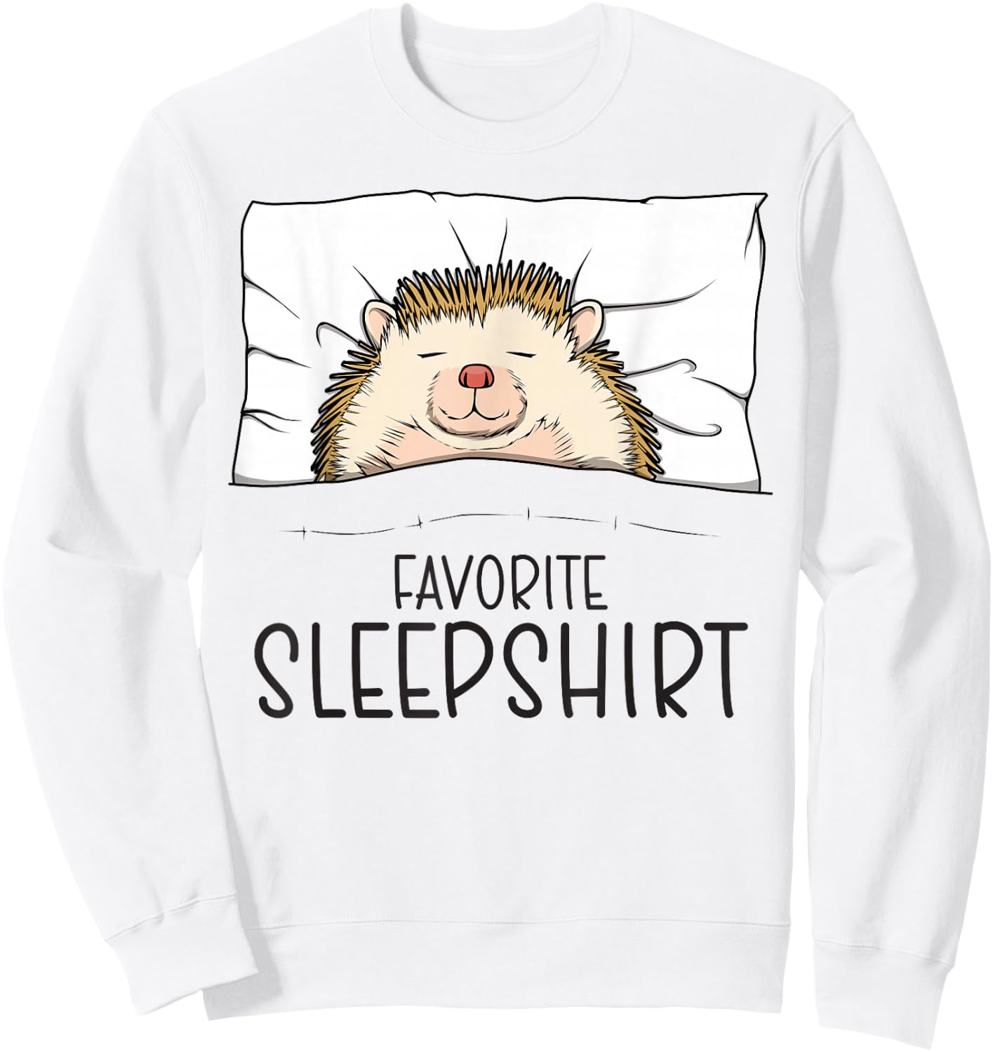 Favorite Sleepshirt, Napping Hedgehog Pajama Sweatshirt - Sweatshirt | White