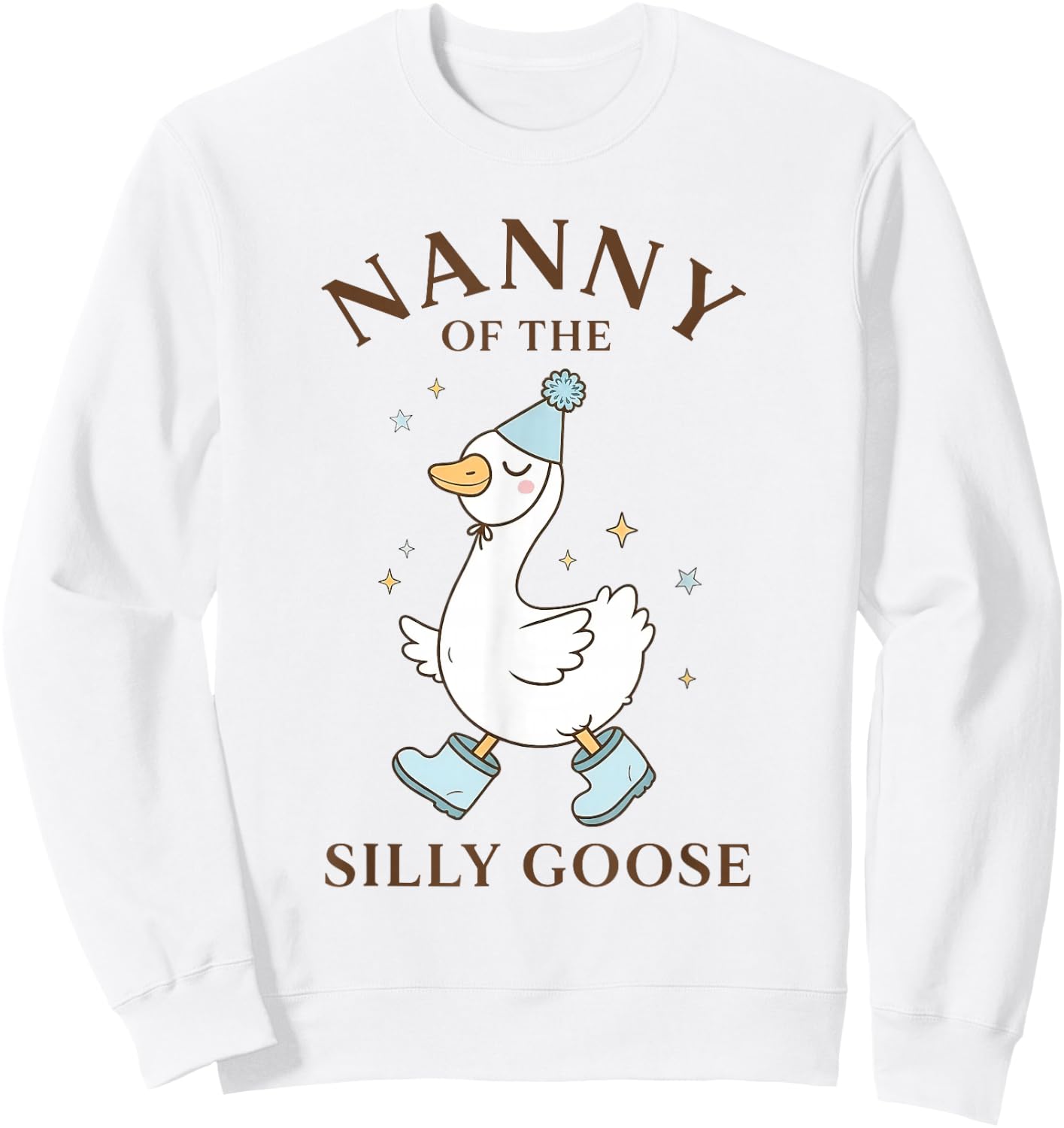 Nanny of The Silly Goose Birthday Family 1st Birthday Sweatshirt - Sweatshirt | White