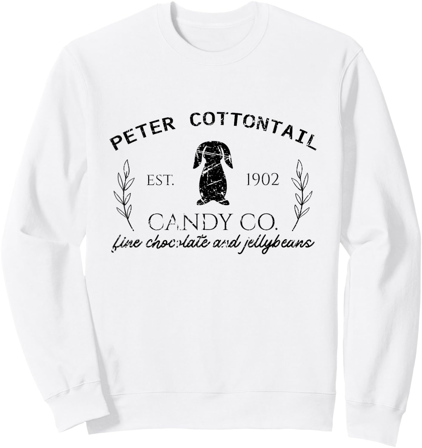 Peter Cottontail Candy Co. Vintage Fun Spring Easter Sweatshirt - Sweatshirt | White