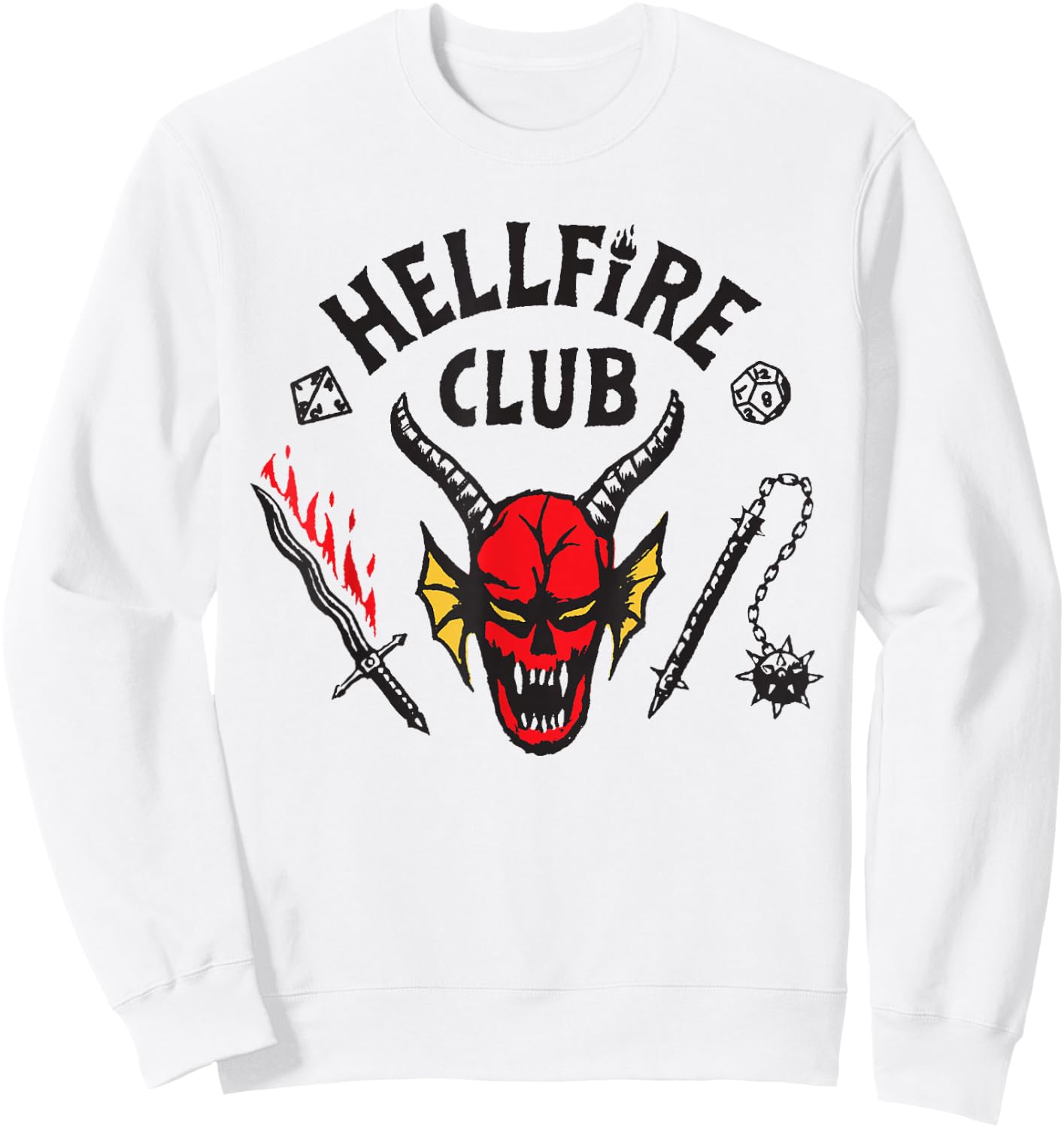 Stranger Things Hellfire Logo Sweatshirt - Sweatshirt | White