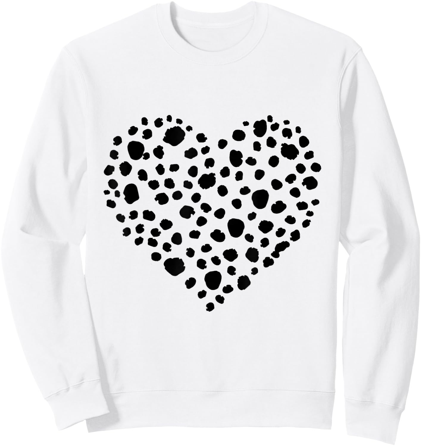 Heart Shaped Dalmatian Pattern Shirt , White Sweatshirt - Sweatshirt | White