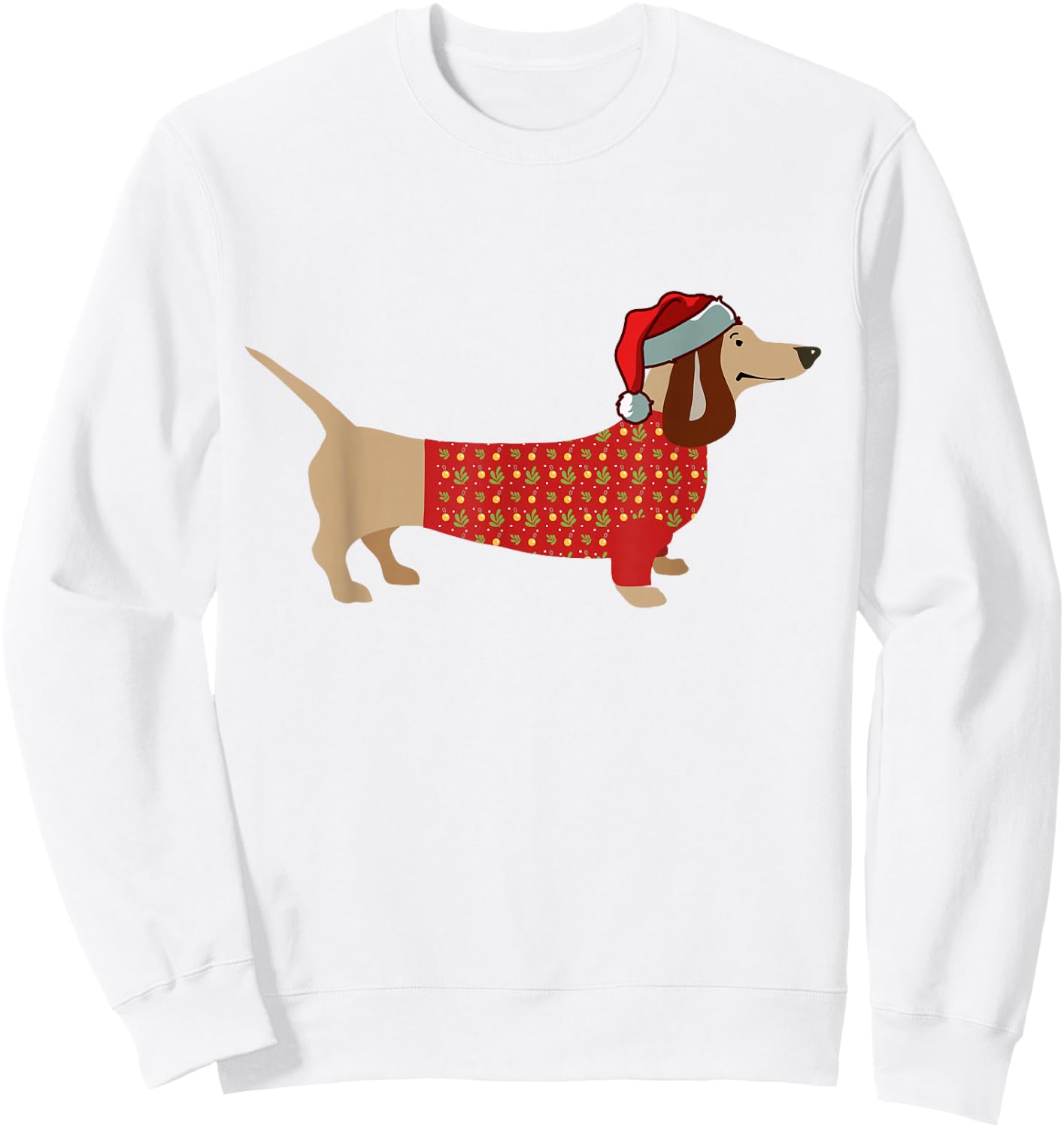 Christmas Weiner Daschund Doxie in Dog Dress Women Kids Sweatshirt - Sweatshirt | White