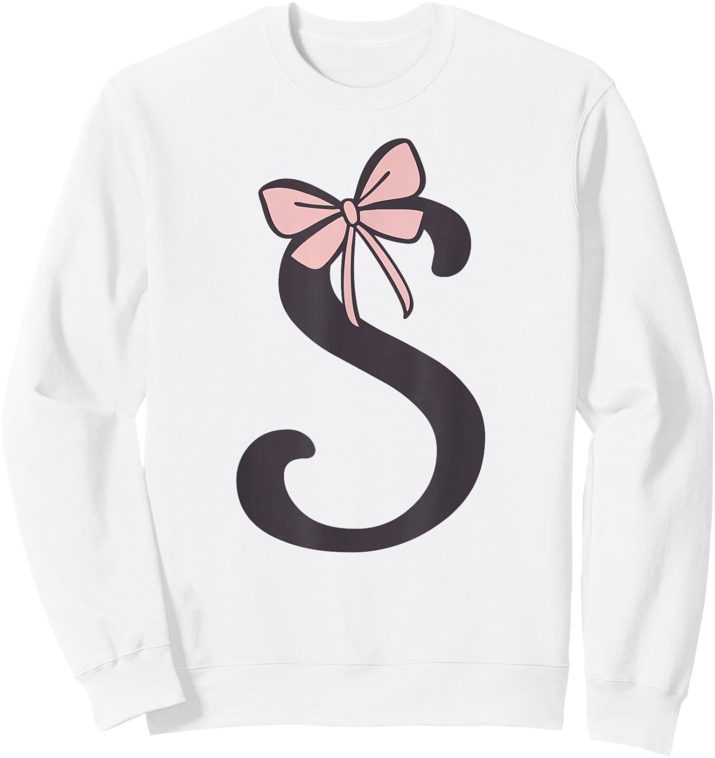 Anfangsbuchstabe S Buchstabe S mit Schleife Altrosa Pink Sweatshirt - Sweatshirt | White